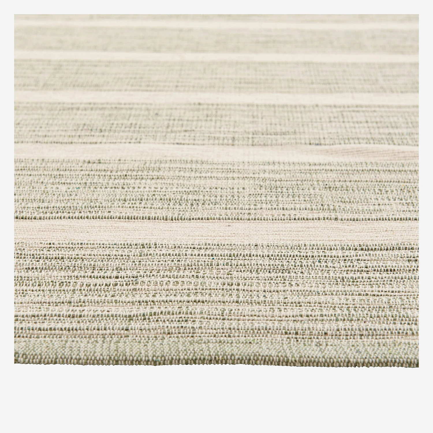 Tapis tissé en coton recyclé - 160 x 230 cm - Motifs à rayures - Anis - 7