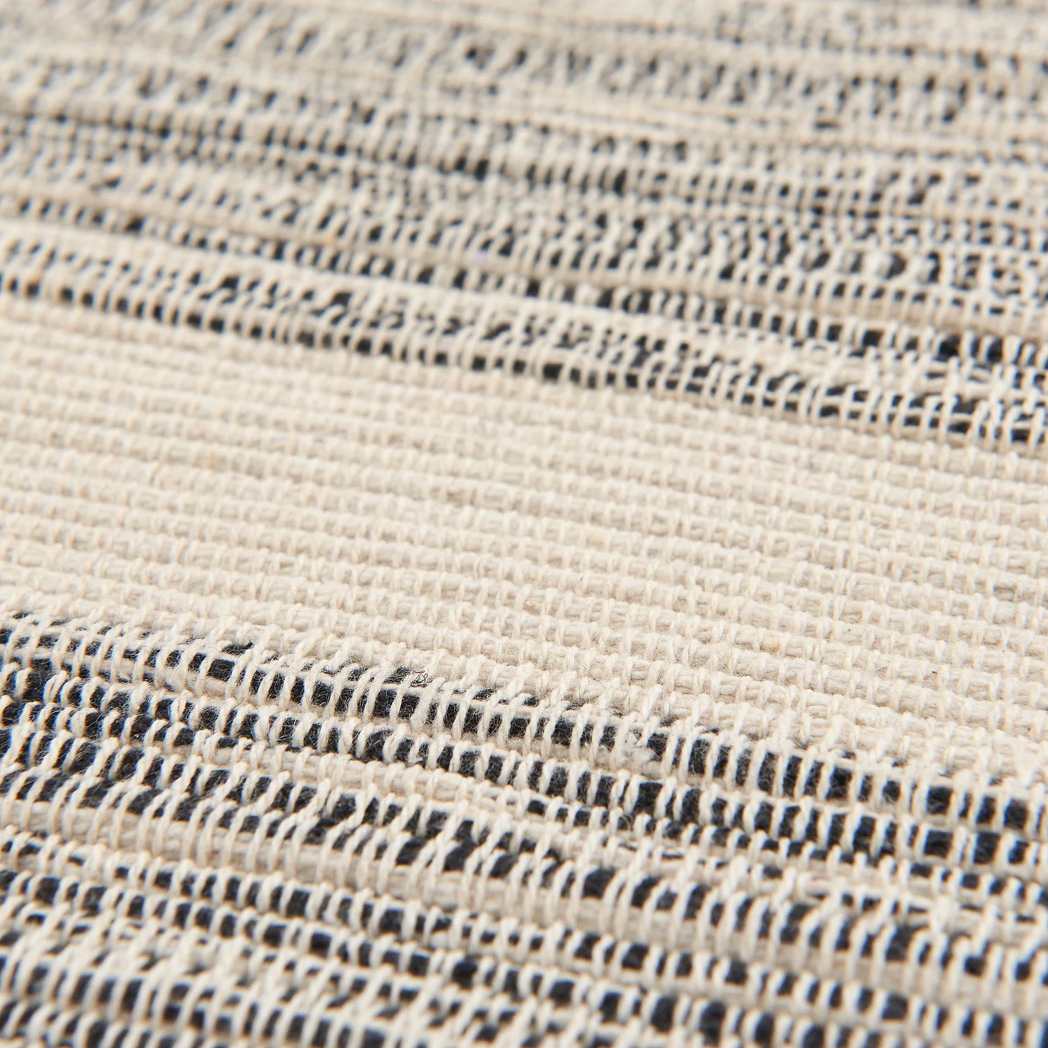 Tapis tissé en coton recyclé - 160 x 230 cm - Motifs à rayures - Noir - 4