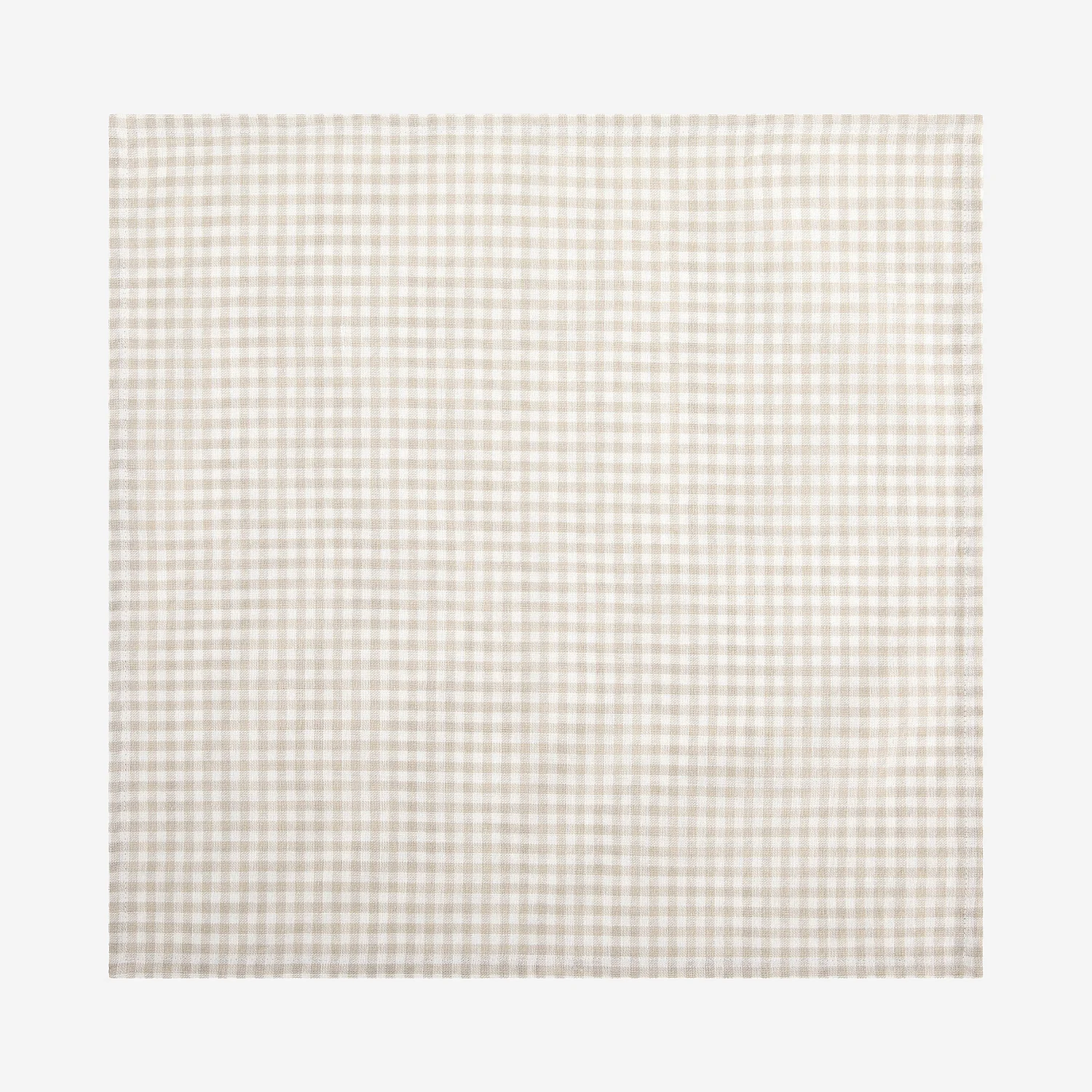 Lot de 2 serviettes de table en coton vichy - 45 x 45 cm - Beige - 2