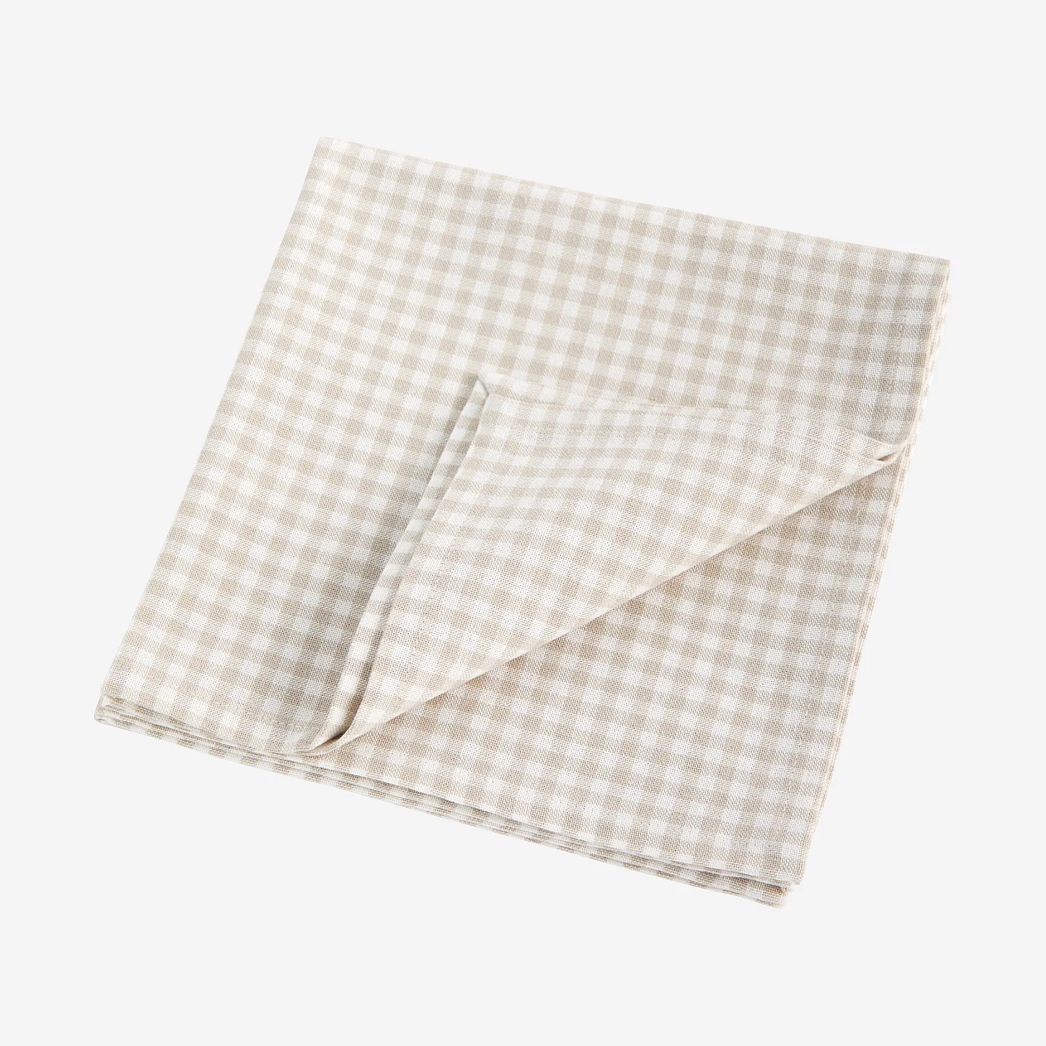 Lot de 2 serviettes de table en coton vichy - 45 x 45 cm - Beige - 5