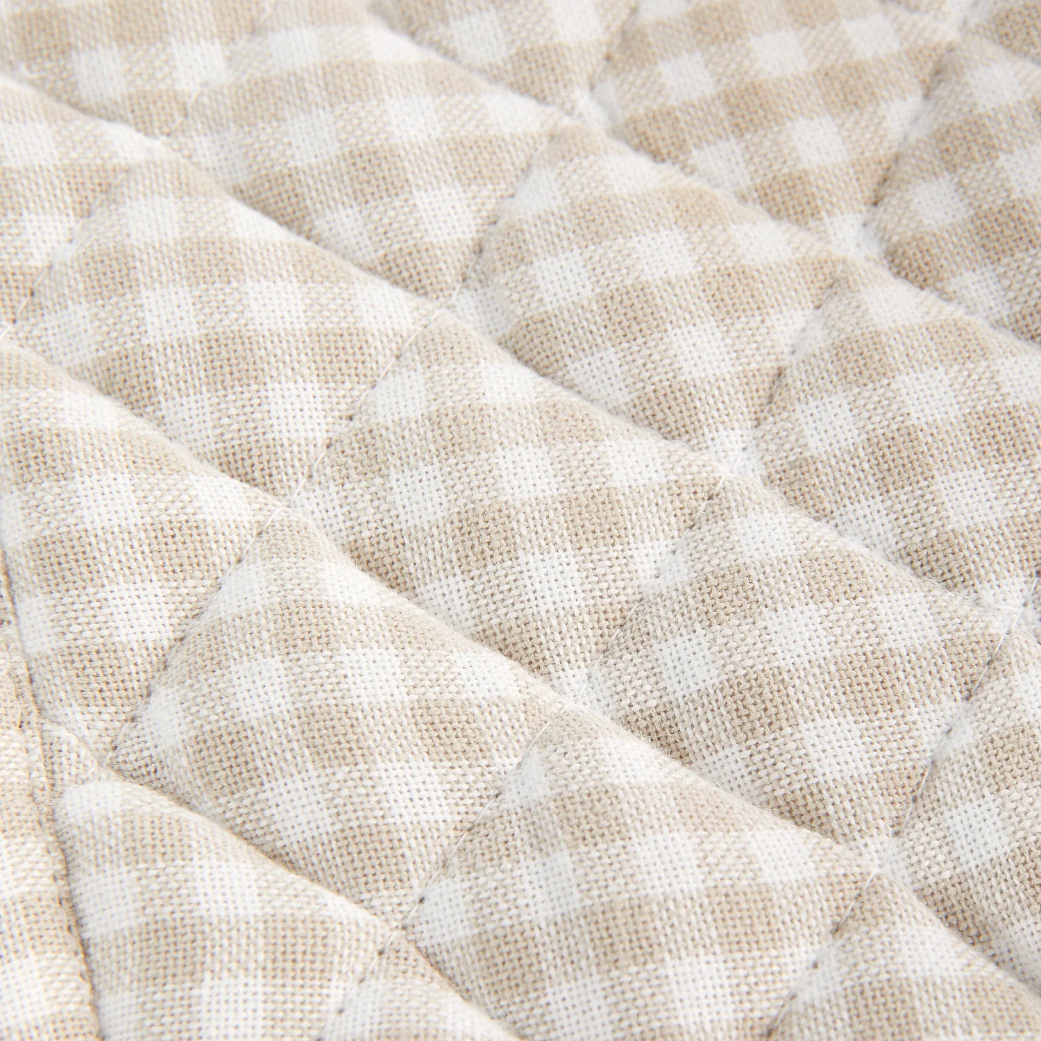 Manique en coton vichy - 20 x 20 cm - Beige - 3