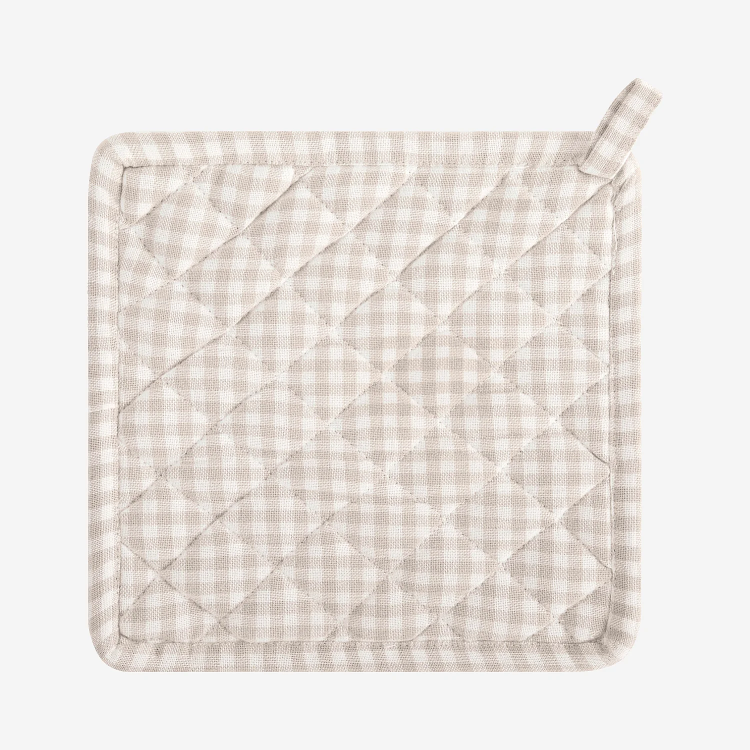 Manique en coton vichy - 20 x 20 cm - Beige - 4