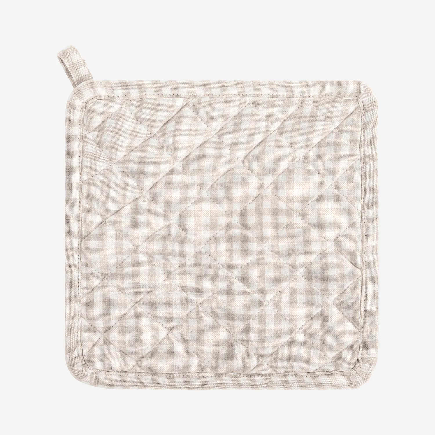 Manique en coton vichy - 20 x 20 cm - Beige - 2