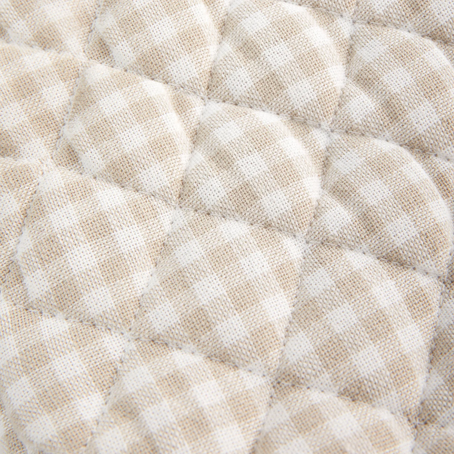 Gant de cuisine en coton vichy - 18 x 32 cm - Beige - 4