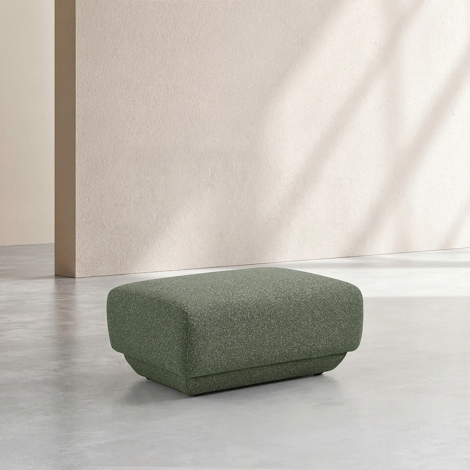 Repose-pieds en tissu texturé - Vert sapin - Design by Federica Francini - 3