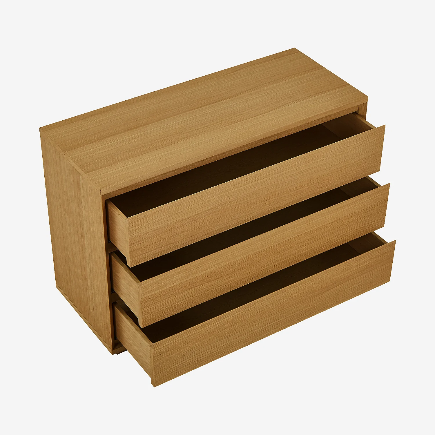 Commode 3 tiroirs en chêne - Naturel - 5