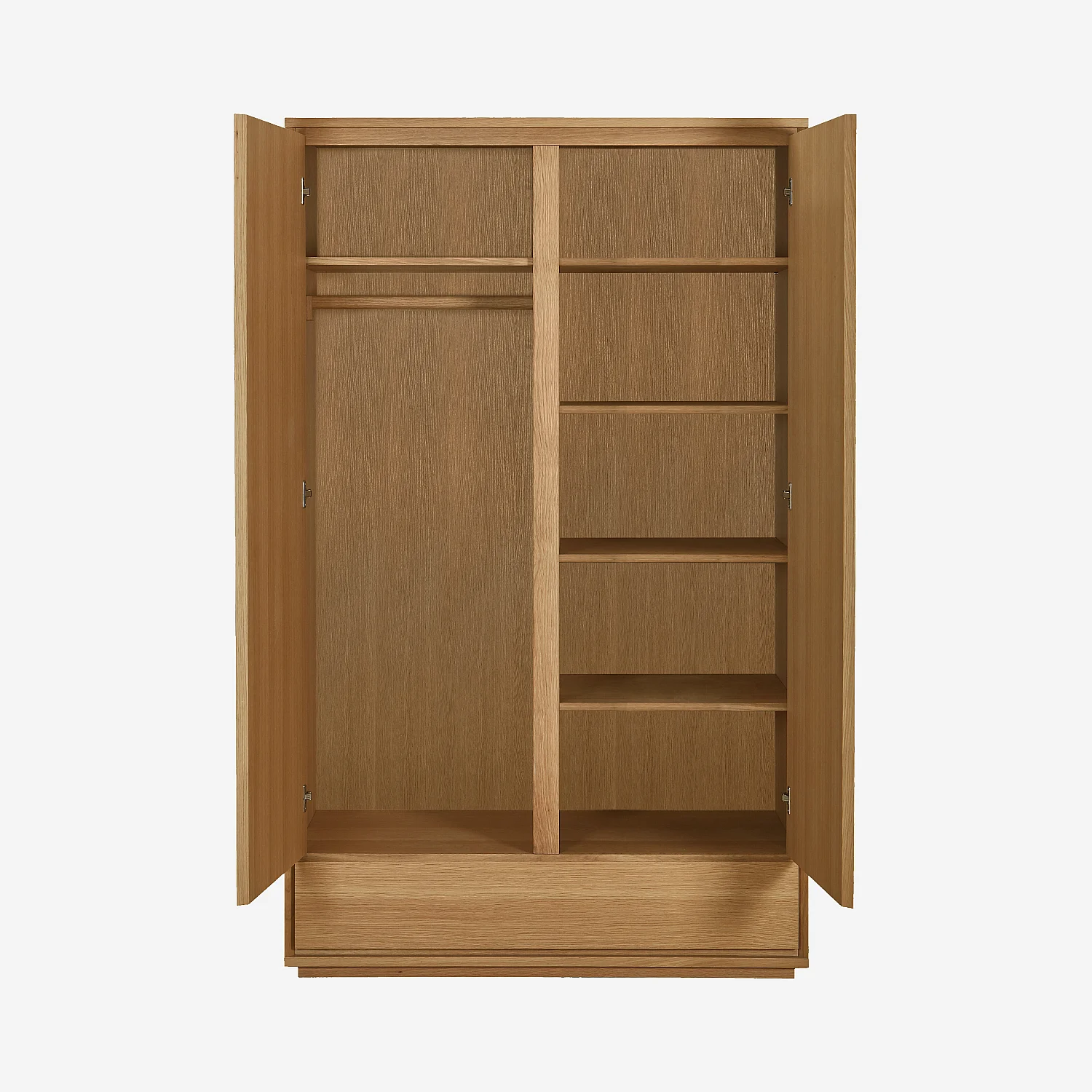 Armoire 2 portes et 1 tiroir en chêne - Naturel - 4