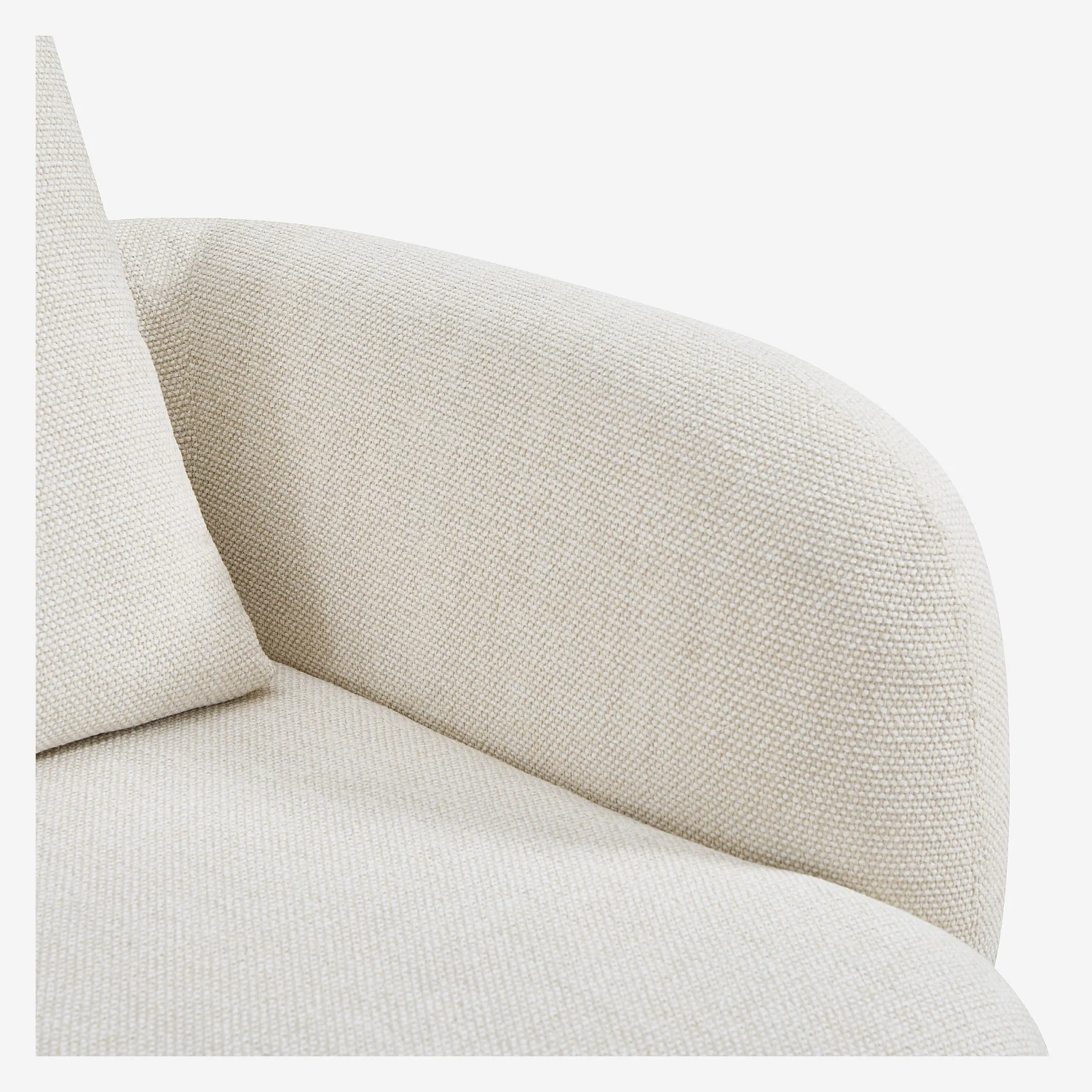 Canapé 2 places en tissu garni de plumes - Beige - 4