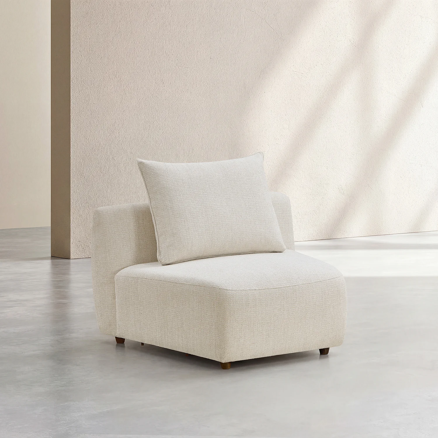 Fauteuil van stof met verenvulling - Beige - 2