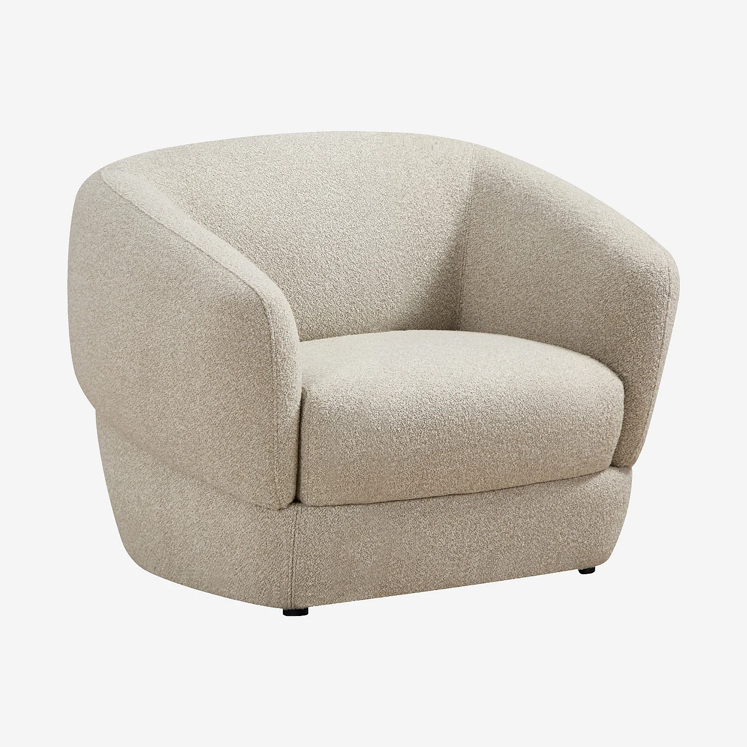 Fauteuil van korte bouclé stof - Beige - 2