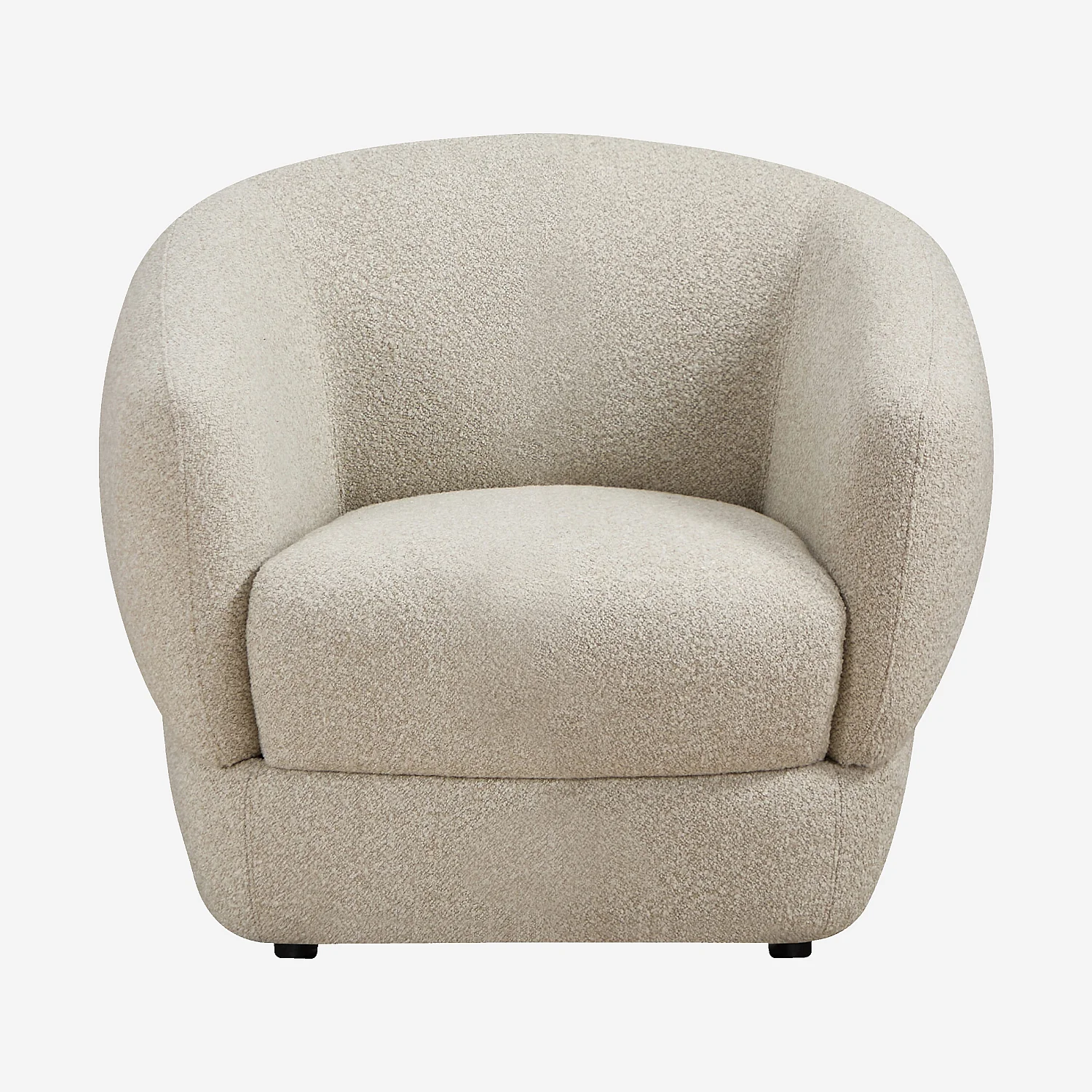 Fauteuil van korte bouclé stof - Beige - 1