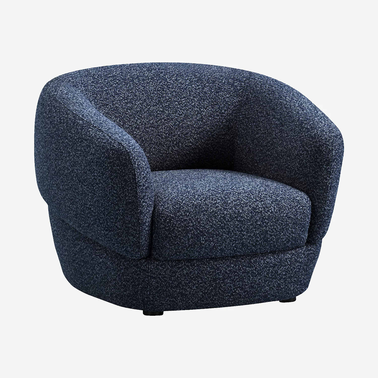 Fauteuil van korte bouclé stof - Middernachtblauw - 2