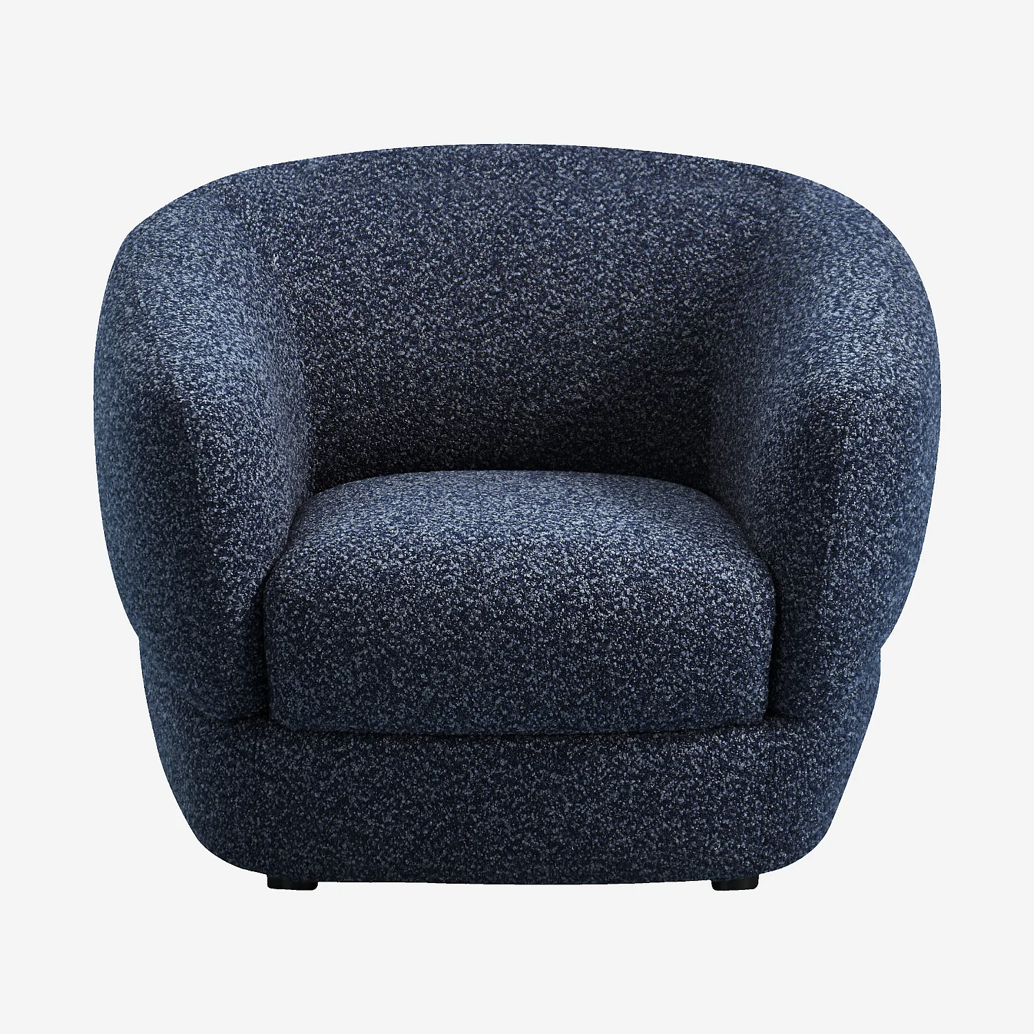 Fauteuil van korte bouclé stof - Middernachtblauw - 1