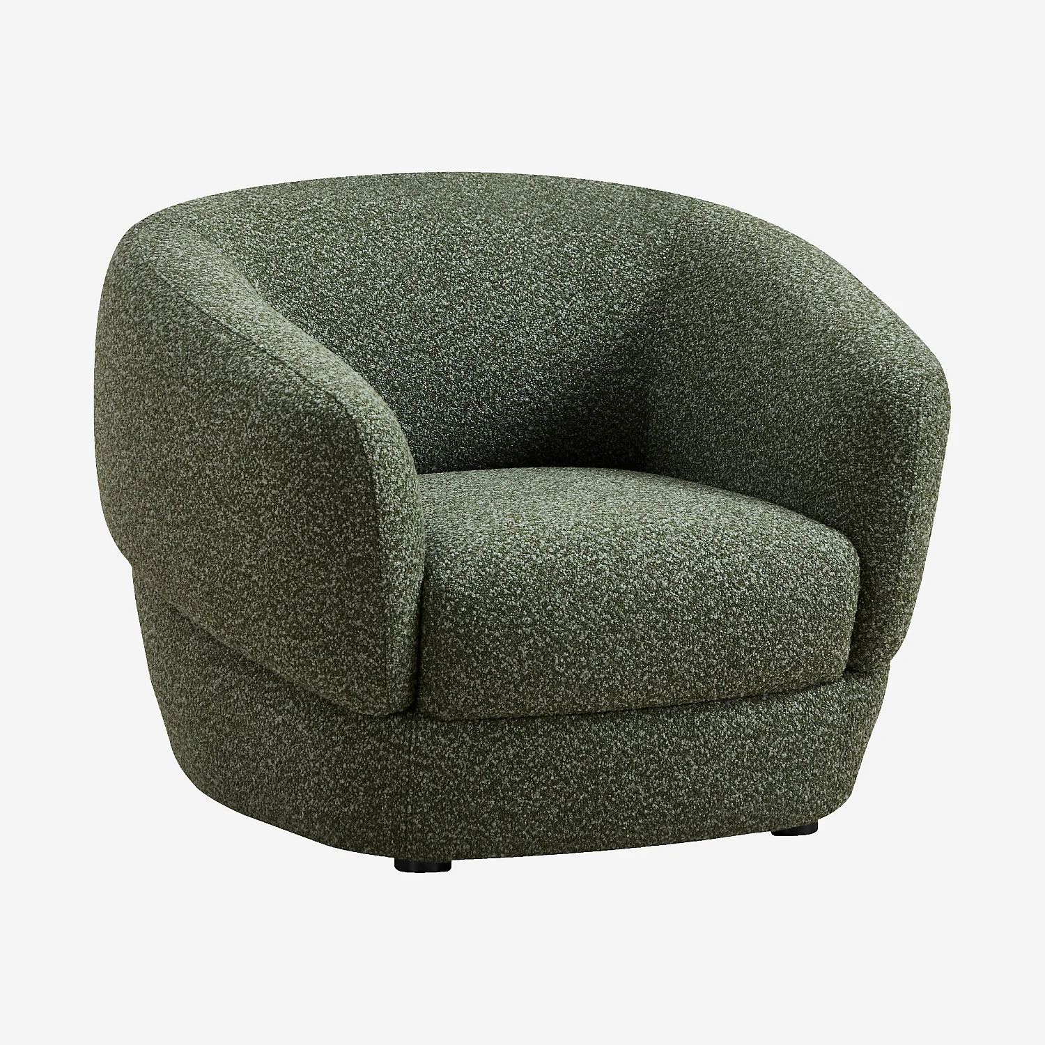Fauteuil van korte bouclé stof - Dennegroen - 2