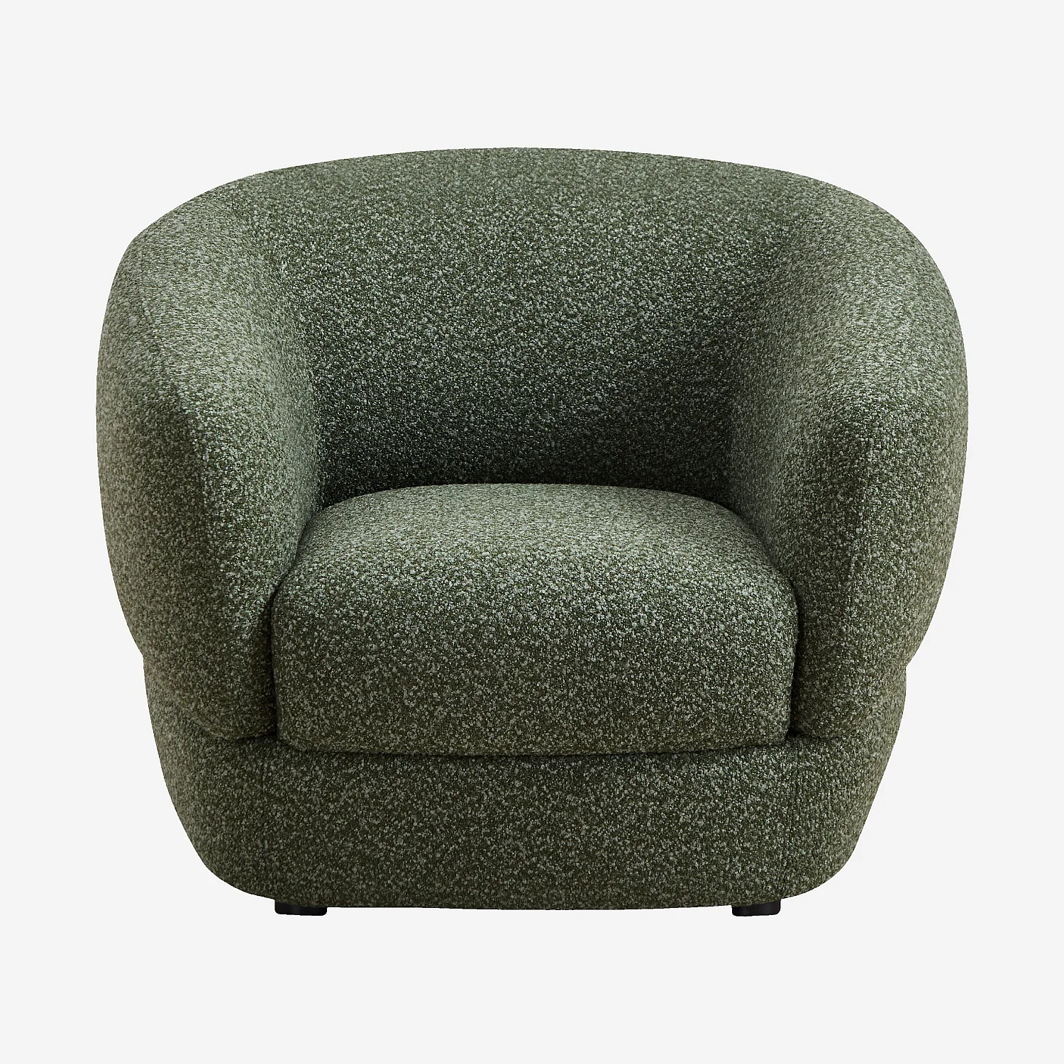 Fauteuil van korte bouclé stof - Dennegroen - 1