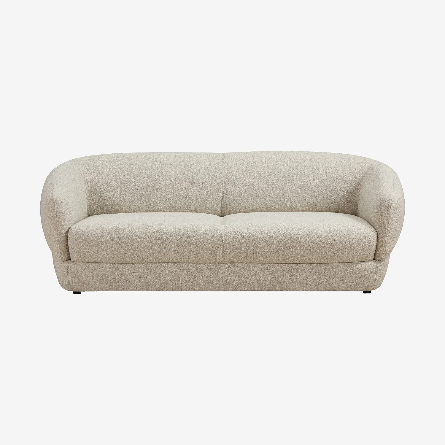 Canapé 2 places en tissu bouclette courte - Beige - 1