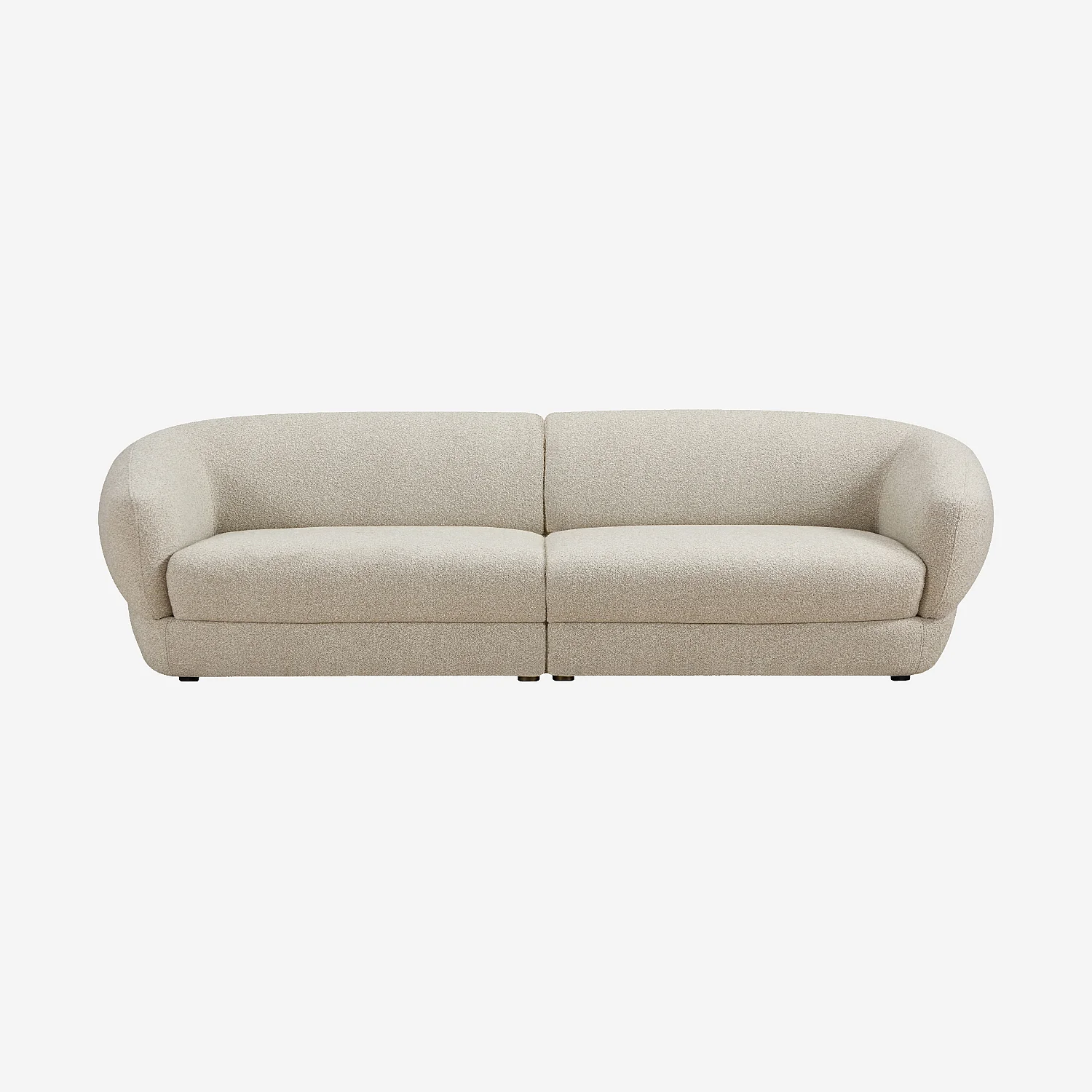 Canapé 4 places en tissu bouclette courte - Beige - 1