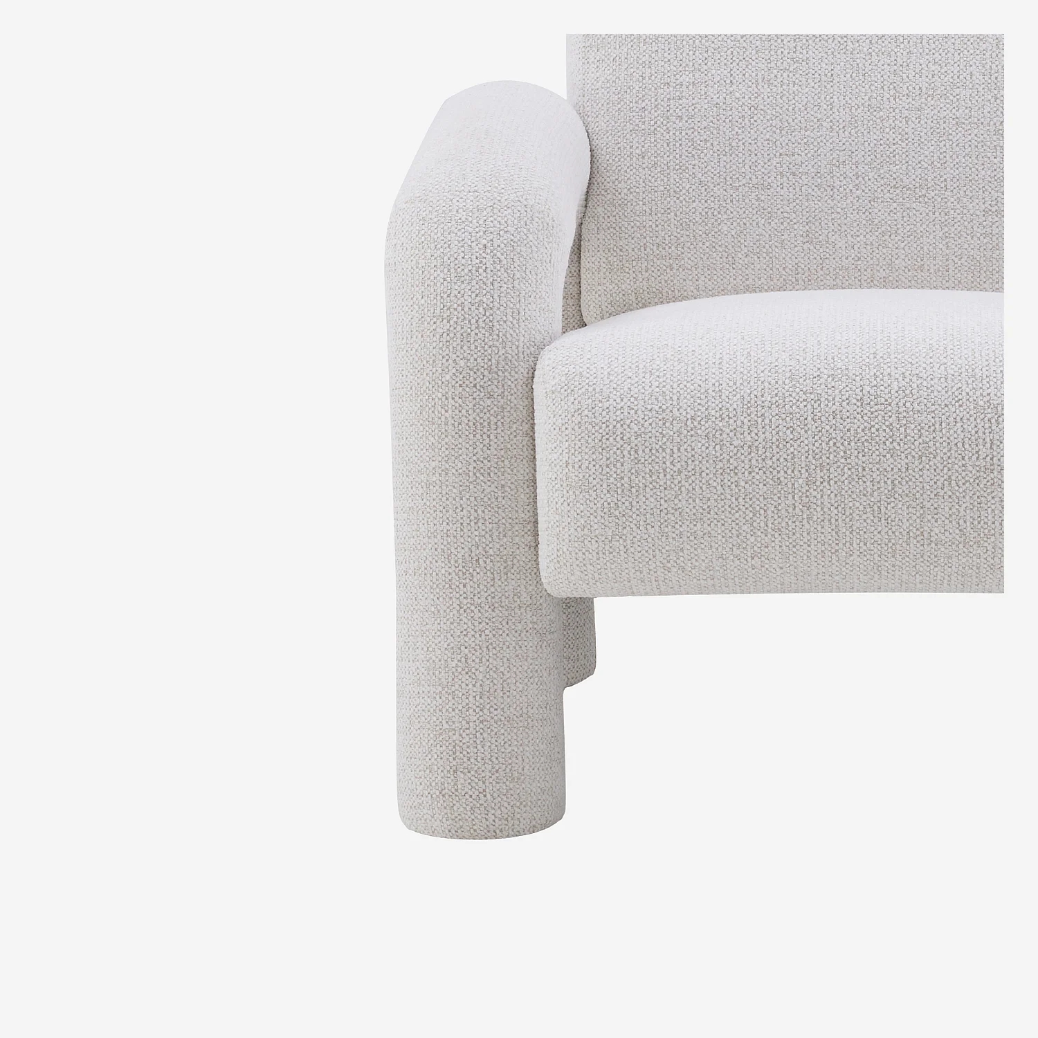 Fauteuil design en tissu texturé - Crème - 4