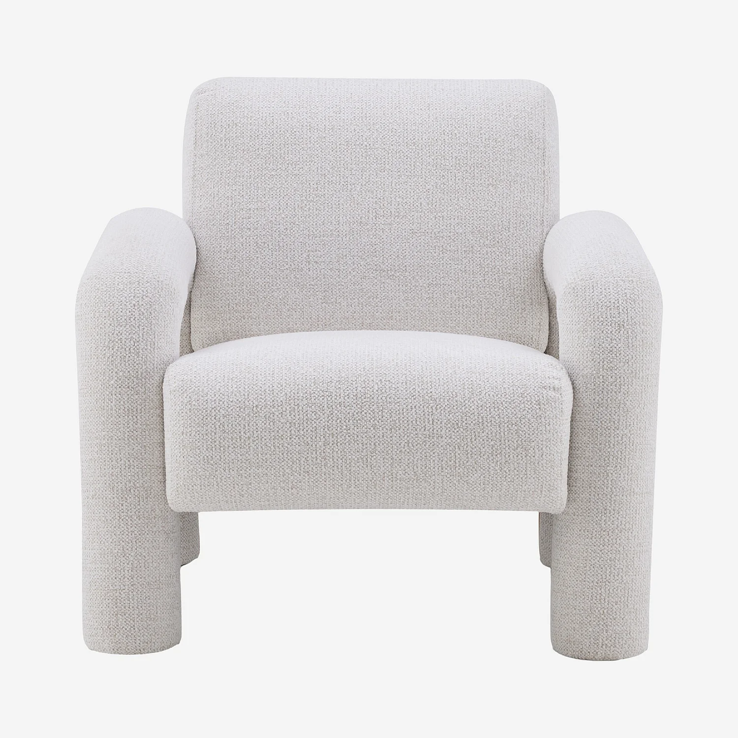 Fauteuil design en tissu texturé - Crème - 3
