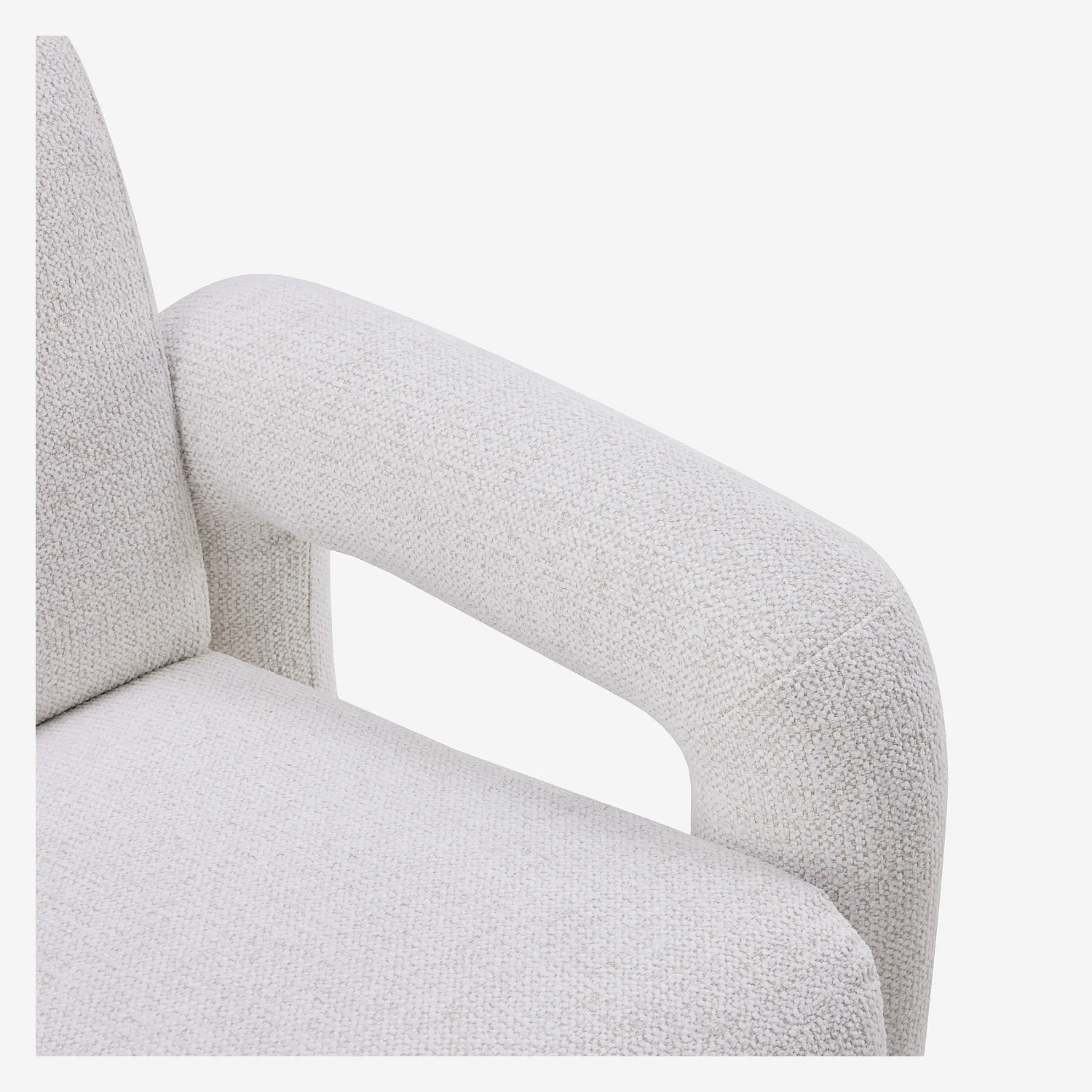 Fauteuil design en tissu texturé - Crème - 2