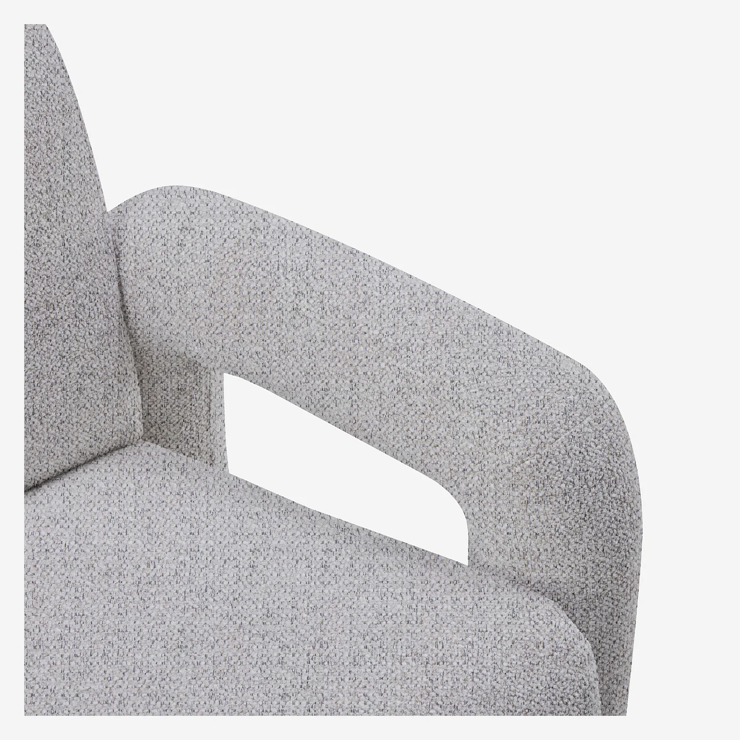 Fauteuil design en tissu texturé - Gris chiné - 3