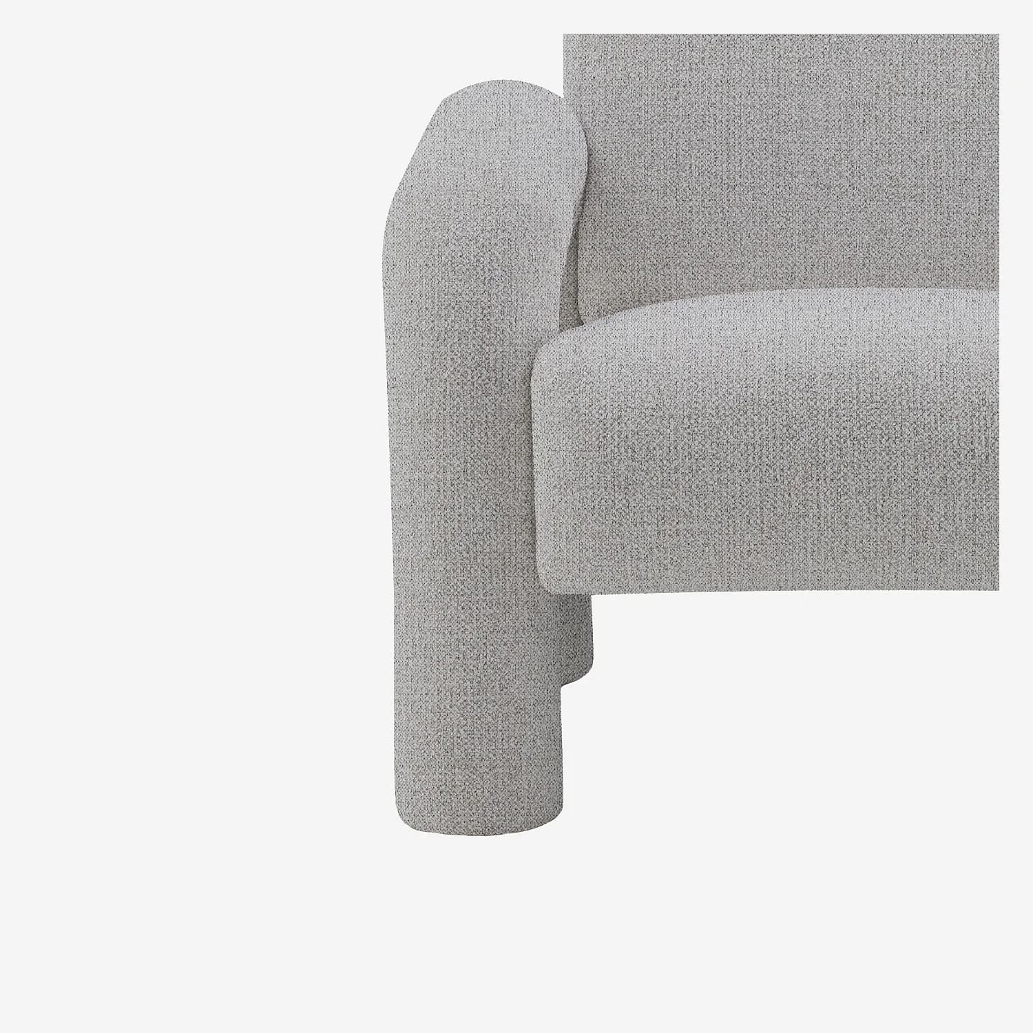 Fauteuil design en tissu texturé - Gris chiné - 6