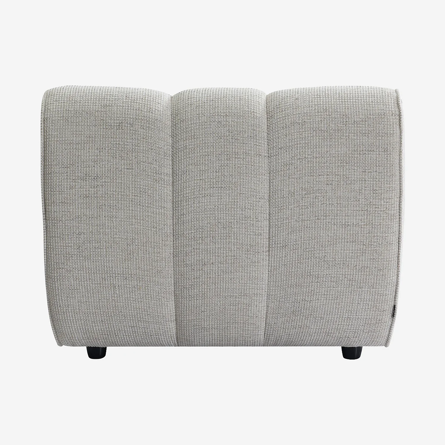 Chauffeuse capitonnée en tissu texturé - Crème - 5