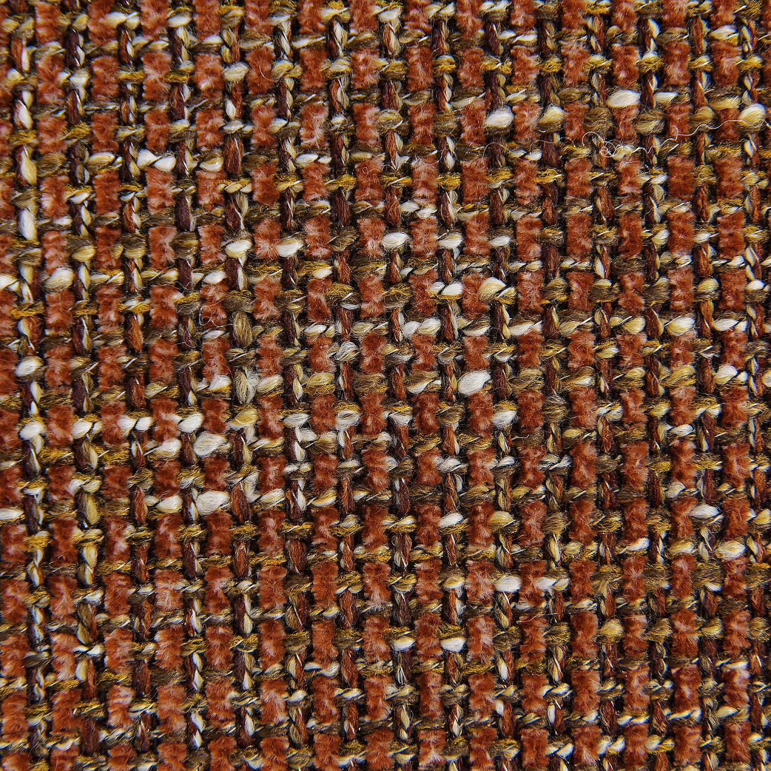 Chauffeuse capitonnée en tissu texturé - Terracotta - 6