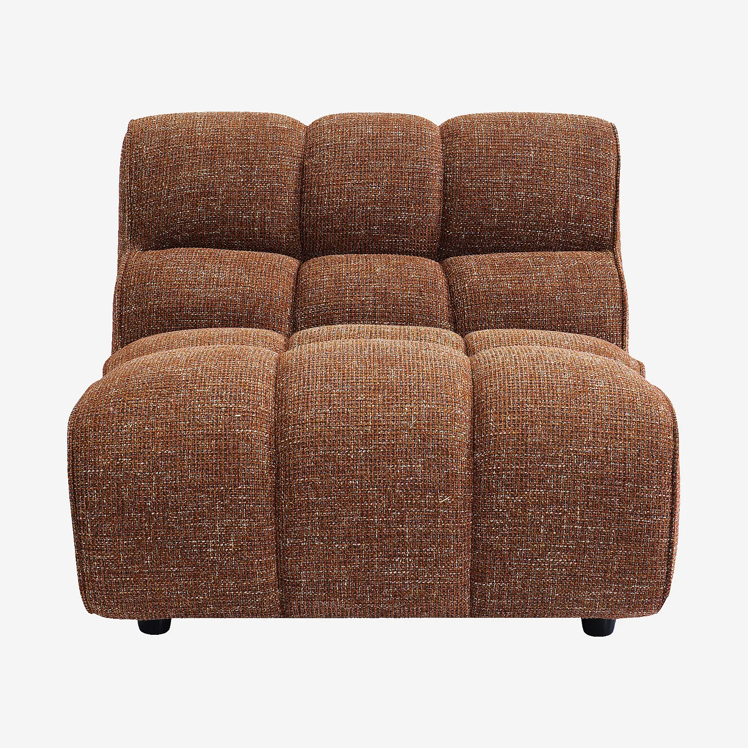 Chauffeuse capitonnée en tissu texturé - Terracotta - 3