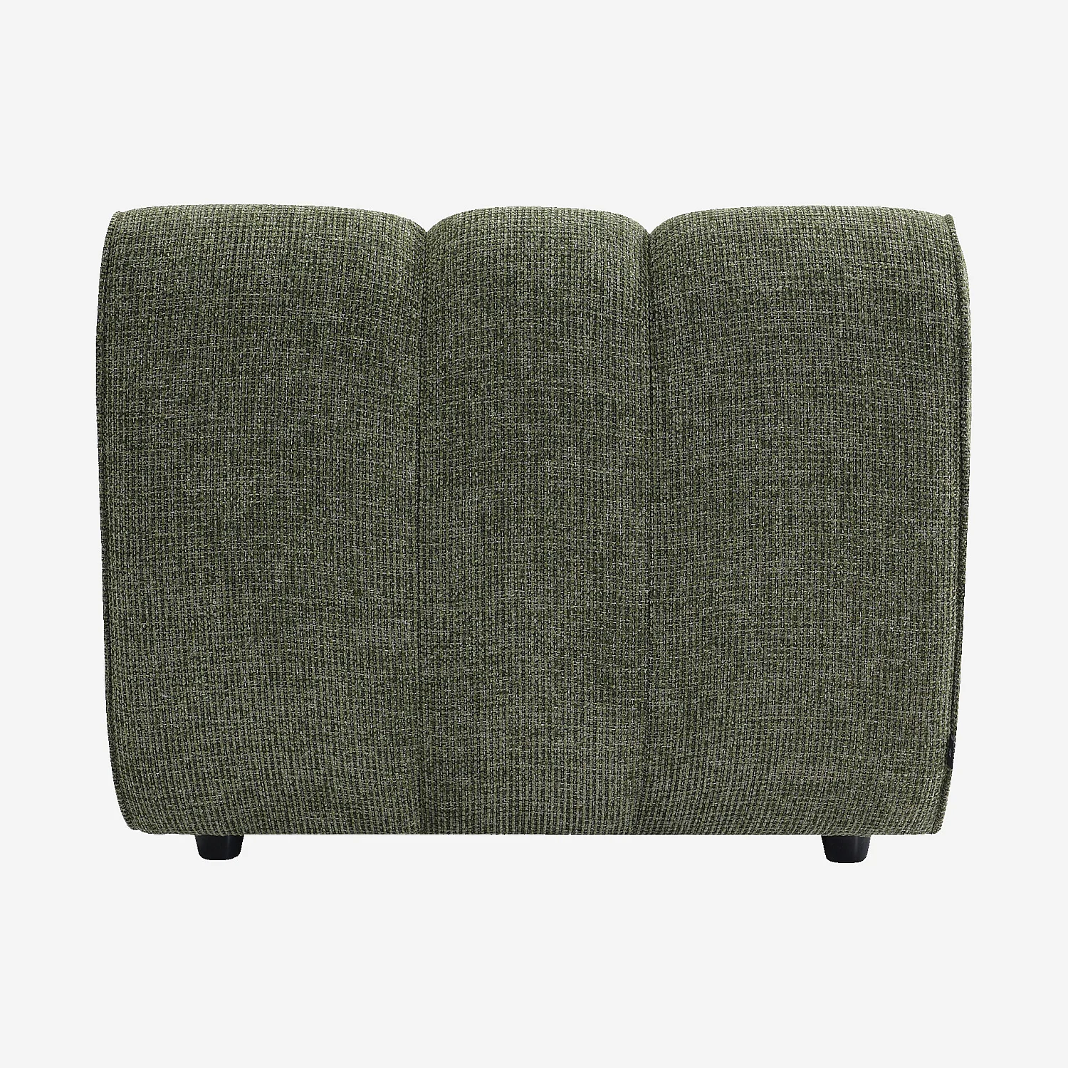 Chauffeuse capitonnée en tissu texturé - Vert mousse - 5