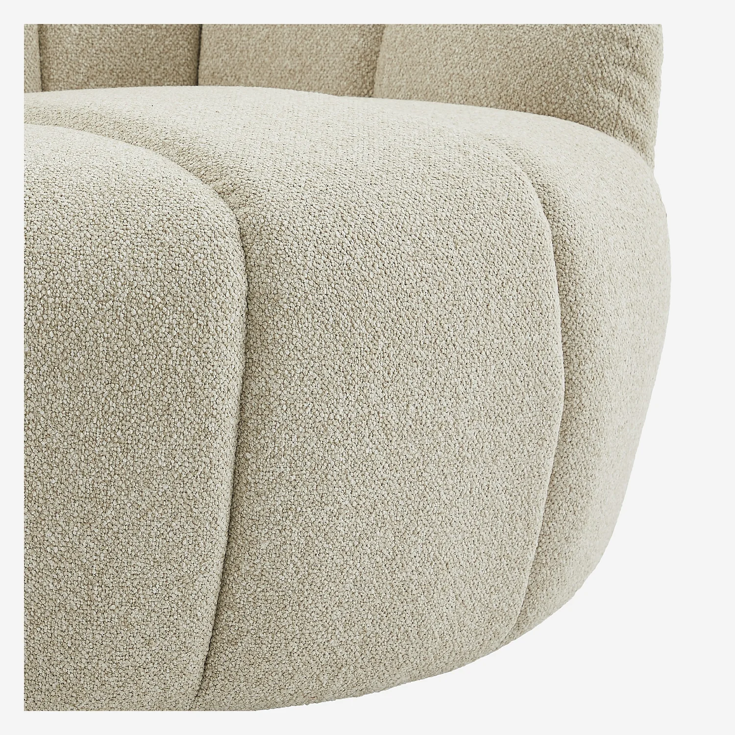 Fauteuil loveuse pivotant en tissu texturé - Crème - 2