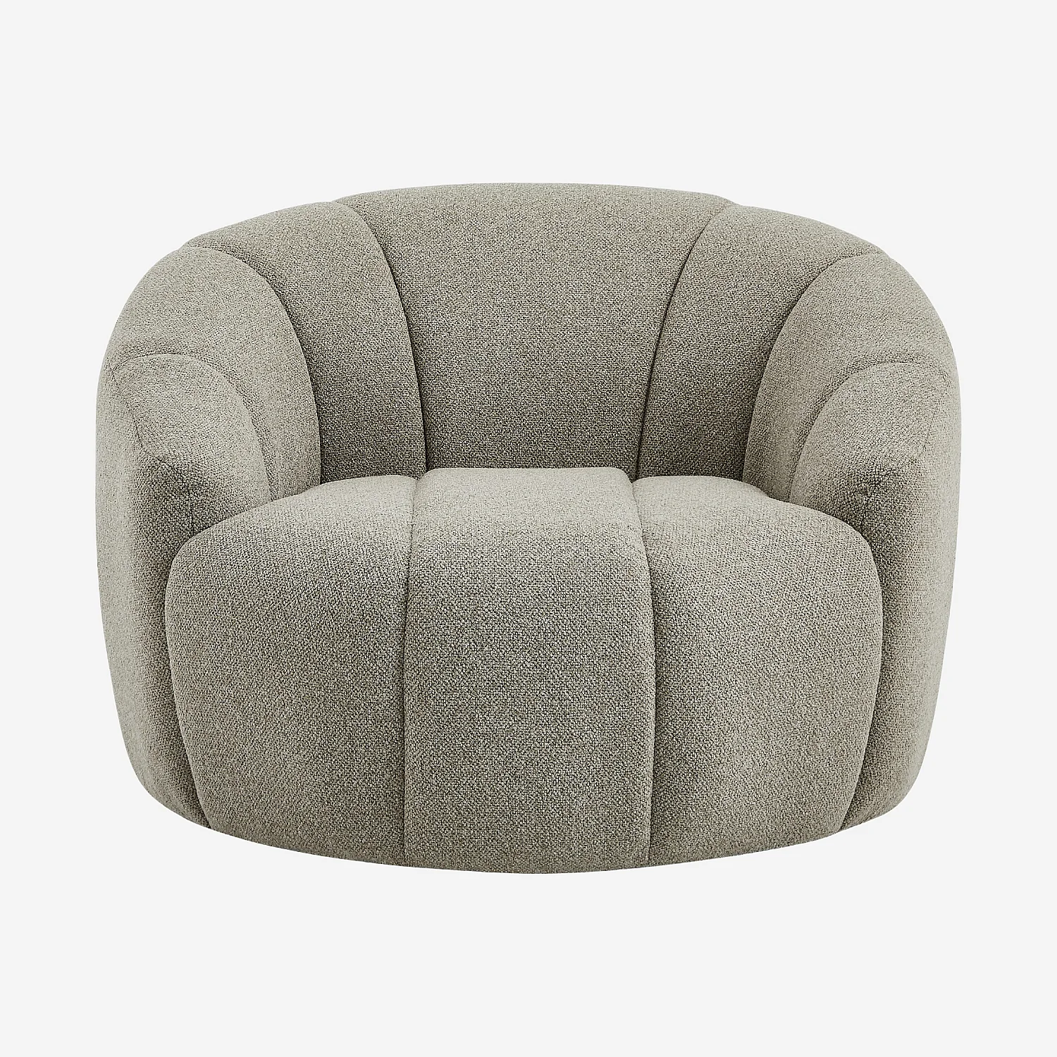 Fauteuil loveuse pivotant en tissu texturé - Taupe - 2
