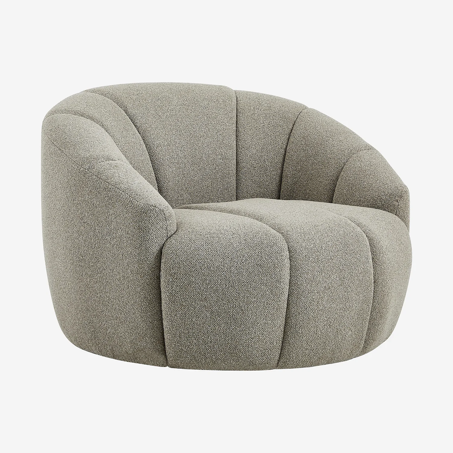 Fauteuil loveuse pivotant en tissu texturé - Taupe - 4
