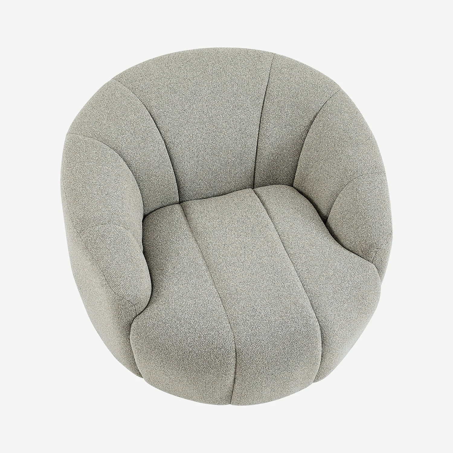 Fauteuil loveuse pivotant en tissu texturé - Taupe - 7
