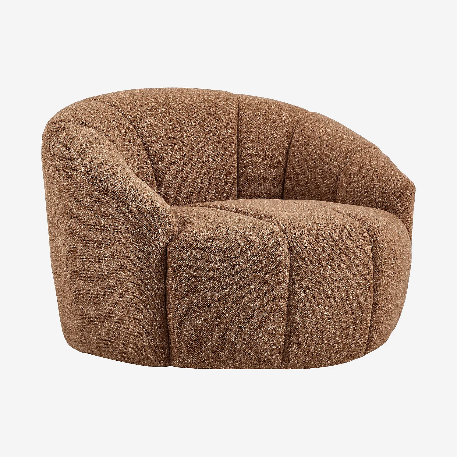Fauteuil loveuse pivotant en tissu texturé - Terracotta - 4
