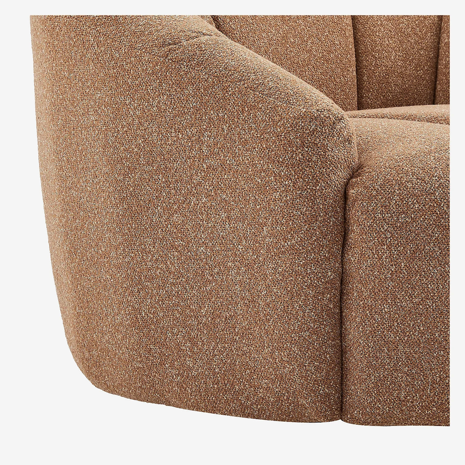 Fauteuil loveuse pivotant en tissu texturé - Terracotta - 2