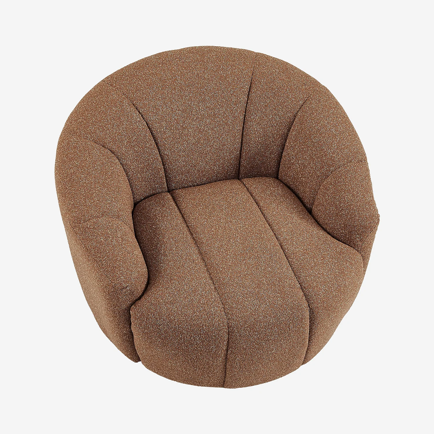 Fauteuil loveuse pivotant en tissu texturé - Terracotta - 7
