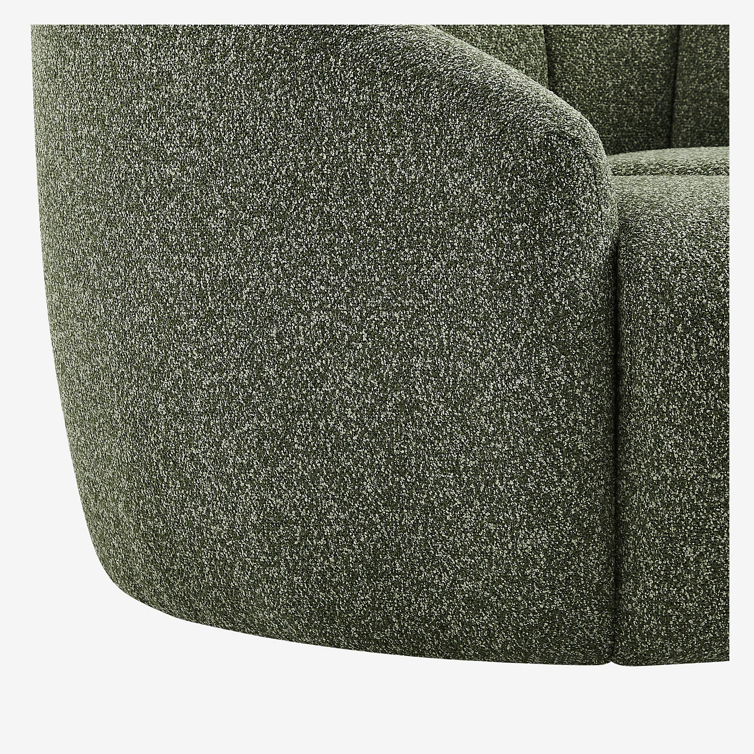 Fauteuil loveuse pivotant en tissu texturé - Vert sapin - 3