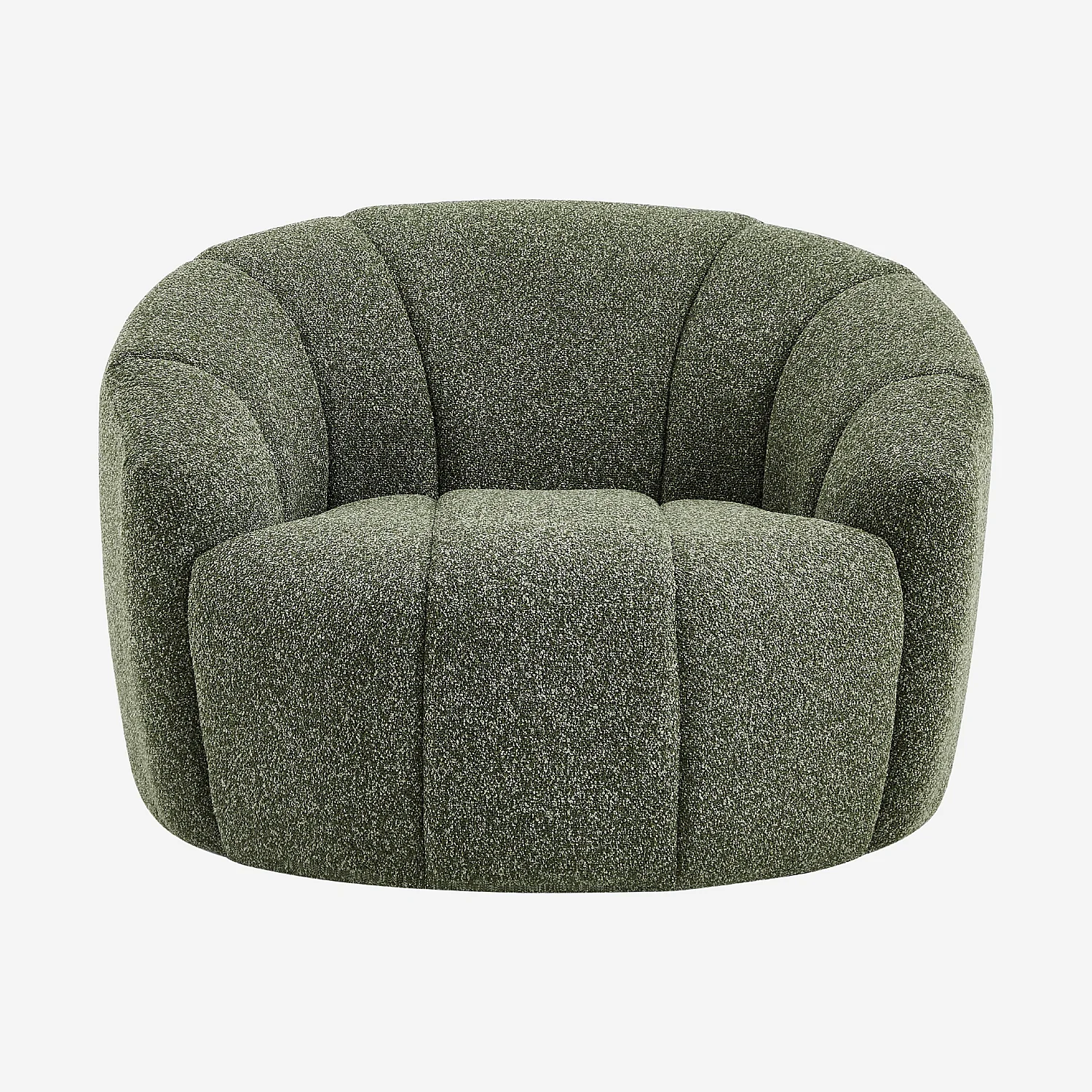 Fauteuil loveuse pivotant en tissu texturé - Vert sapin - 2