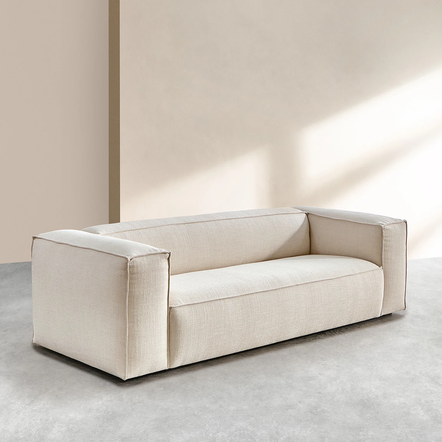 Couchgarnitur 3-Sitzer und 4-Sitzer aus kurzem Bouclé-Stoff Mira - Elfenbein - 9