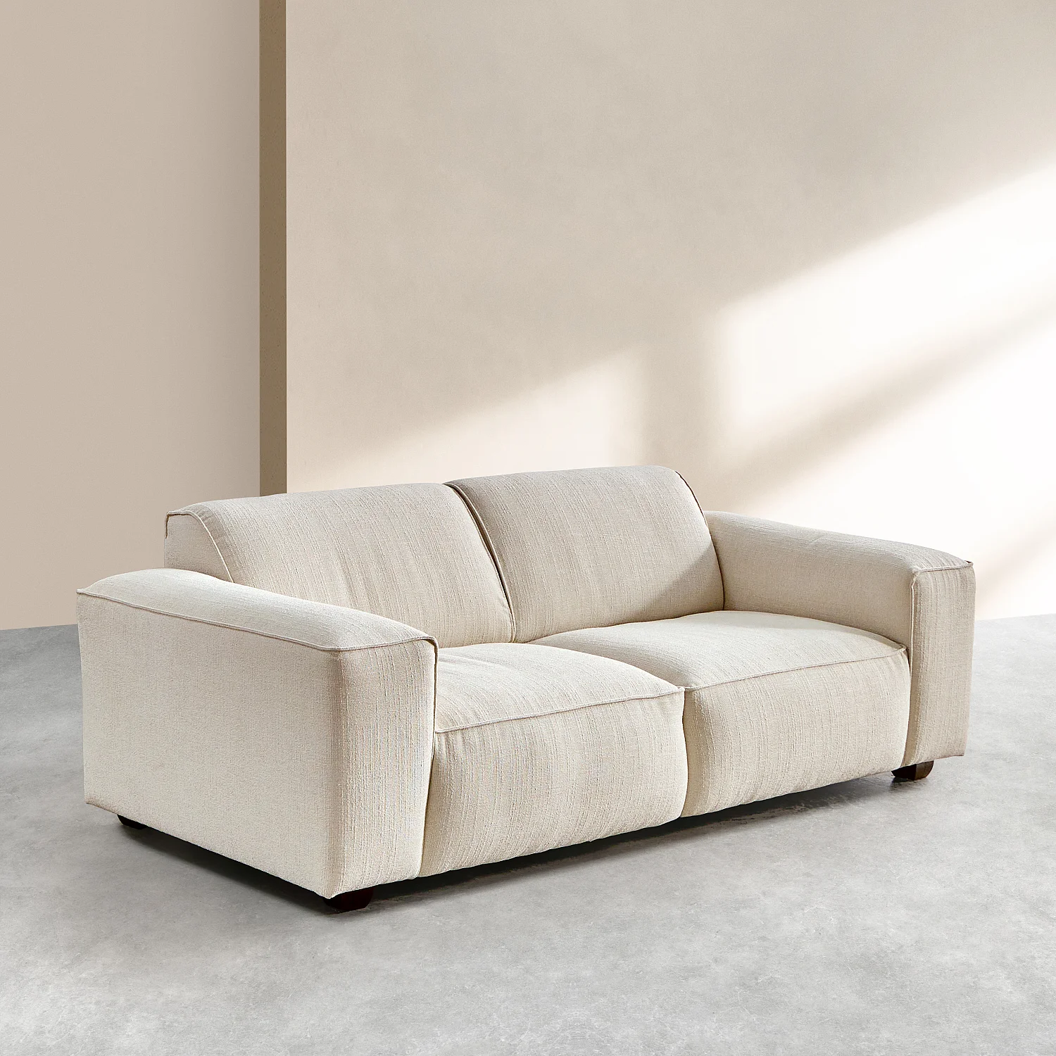 Set di divani a 2 e 3 posti in tessuto bouclé corto Mira - Avorio - 8