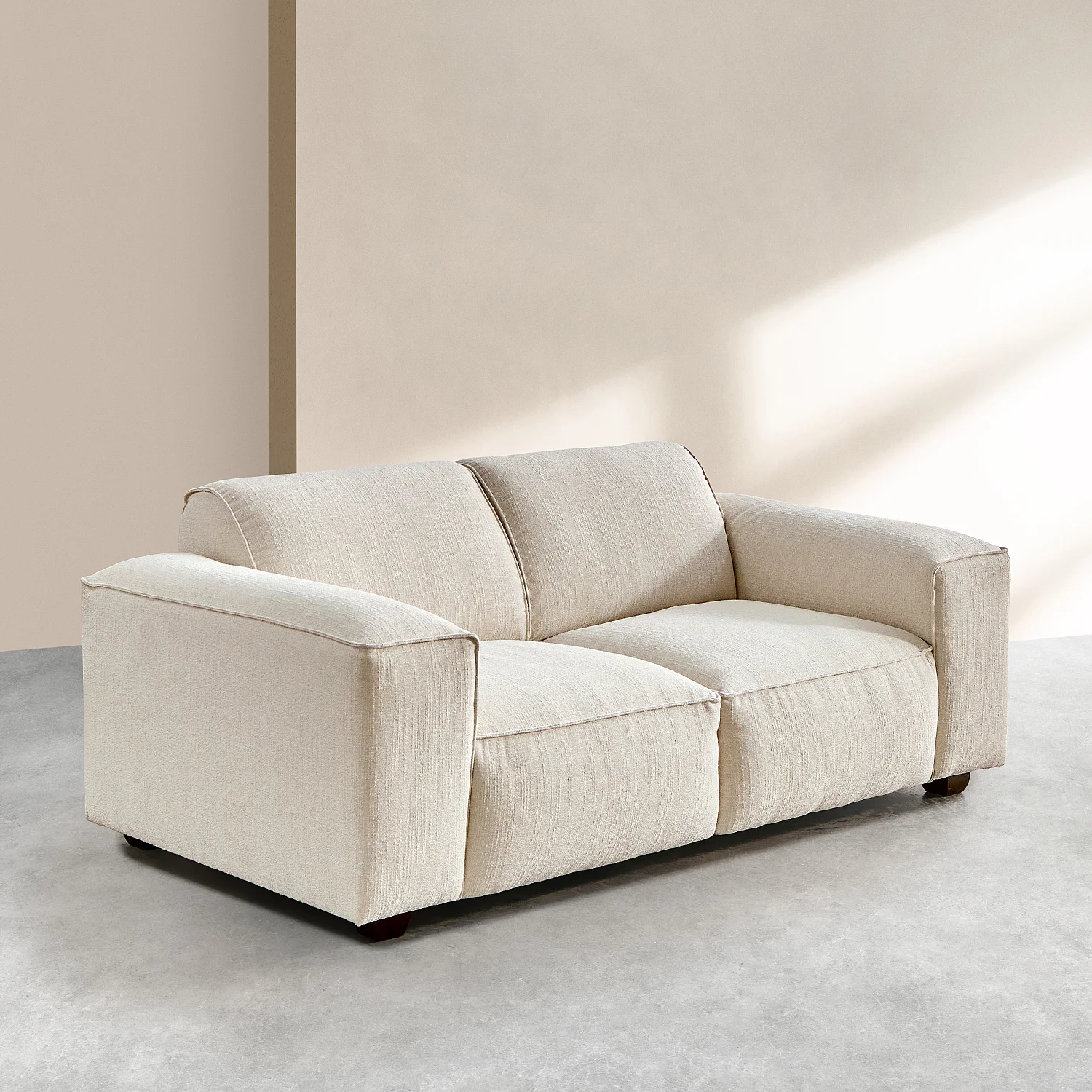 Set di divani a 2 e 3 posti in tessuto bouclé corto Mira - Avorio - 9