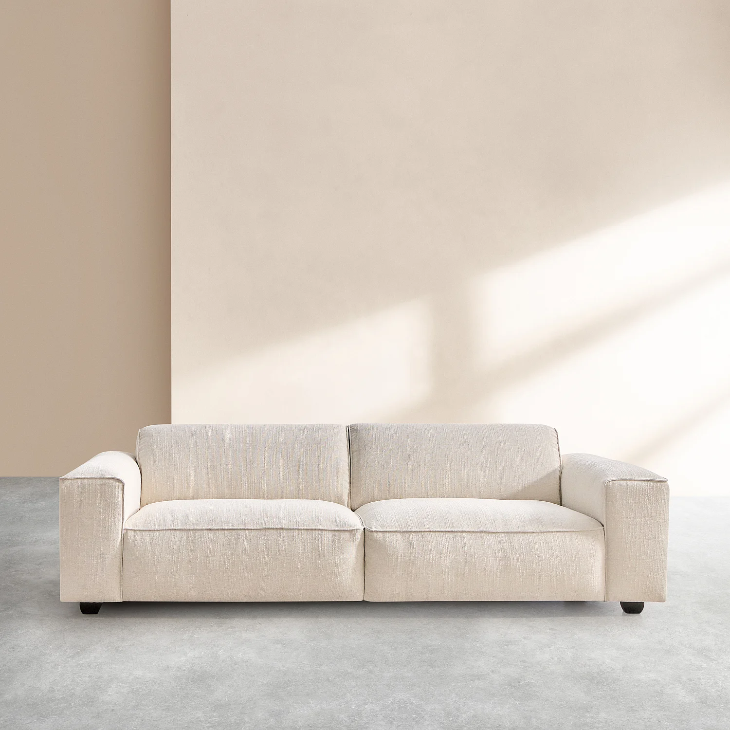 Set van 3- en 4-zitsbank van korte bouclé stof Mira - Ivoor - 7