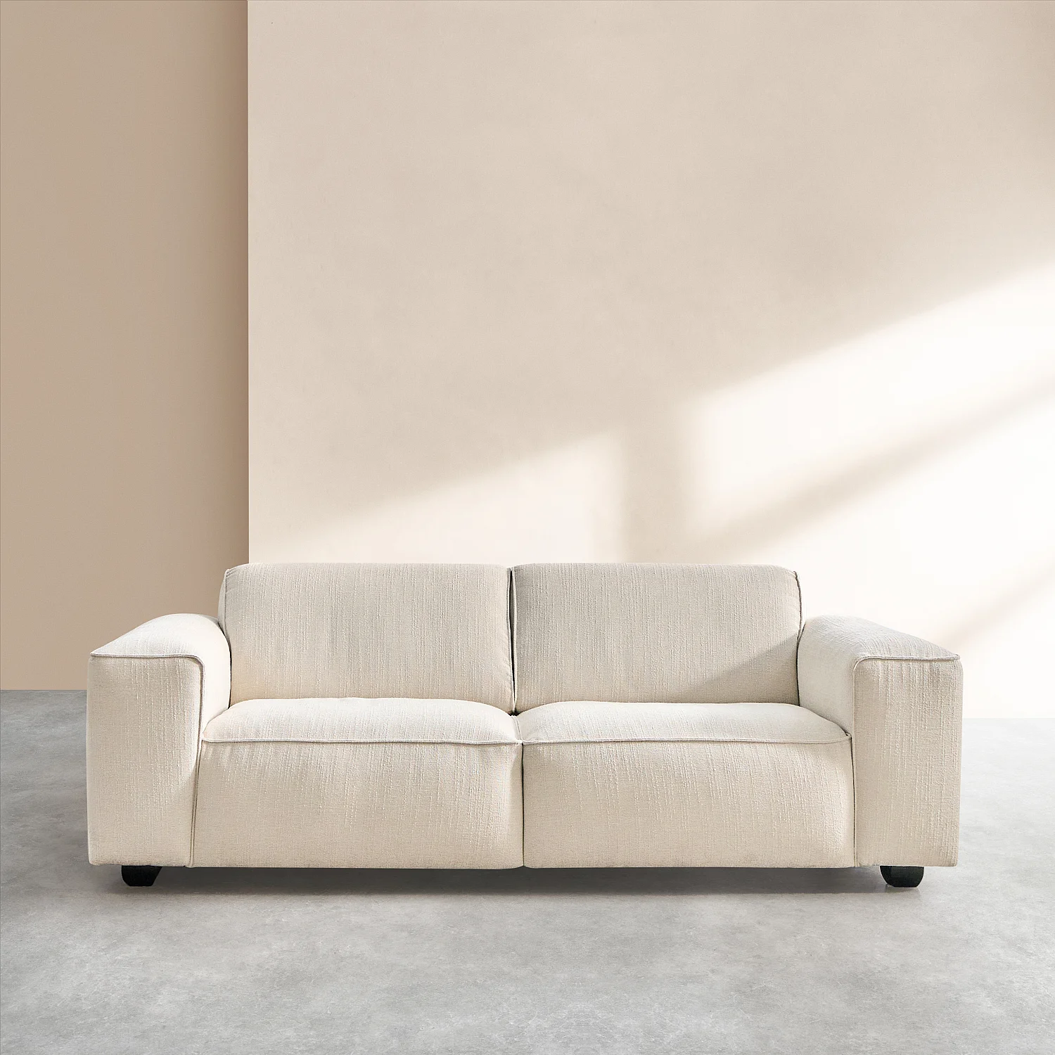 Set van 3- en 4-zitsbank van korte bouclé stof Mira - Ivoor - 6