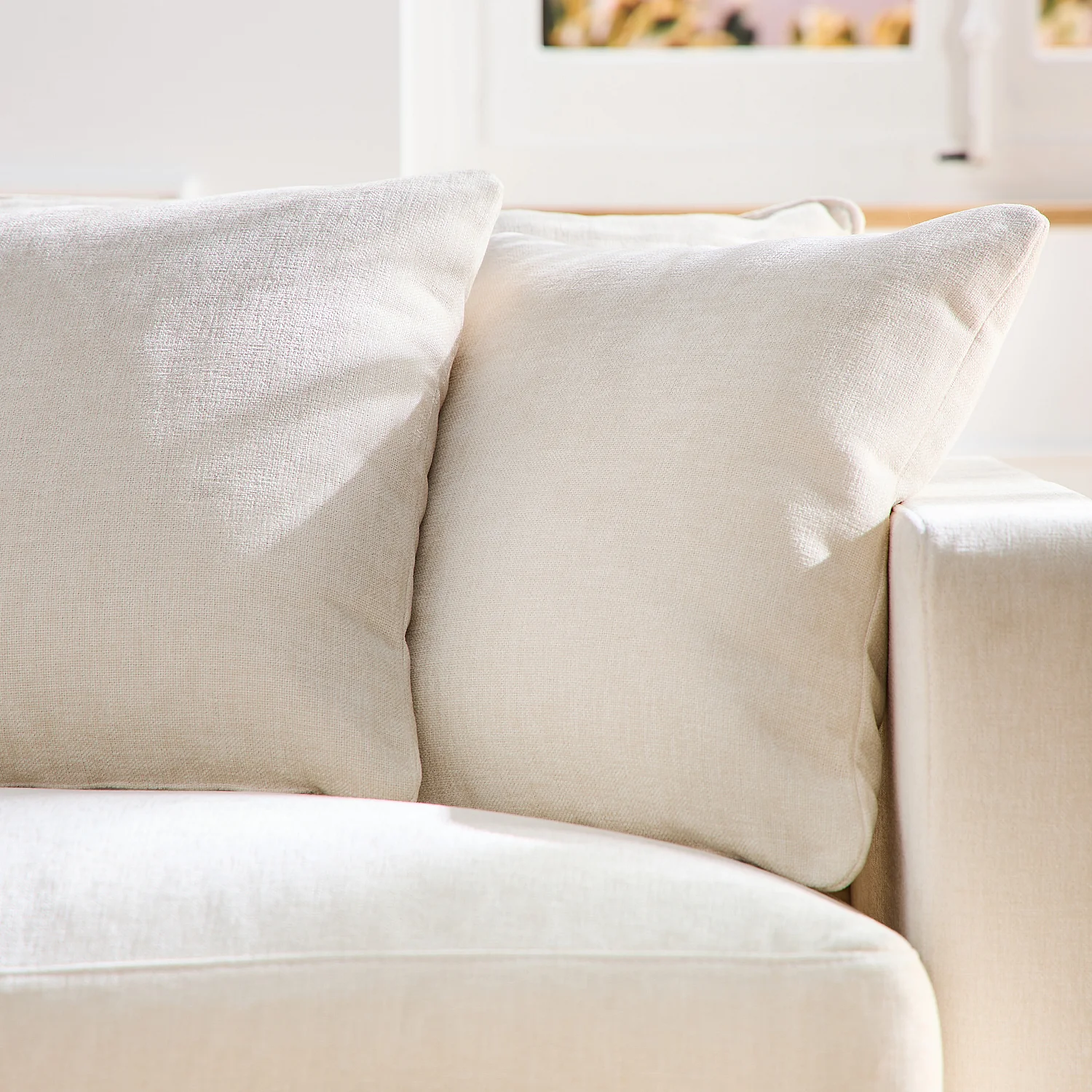 Set van 3- en 4-zitsbank van Kumal stof gevuld met veren - Ecru - 6