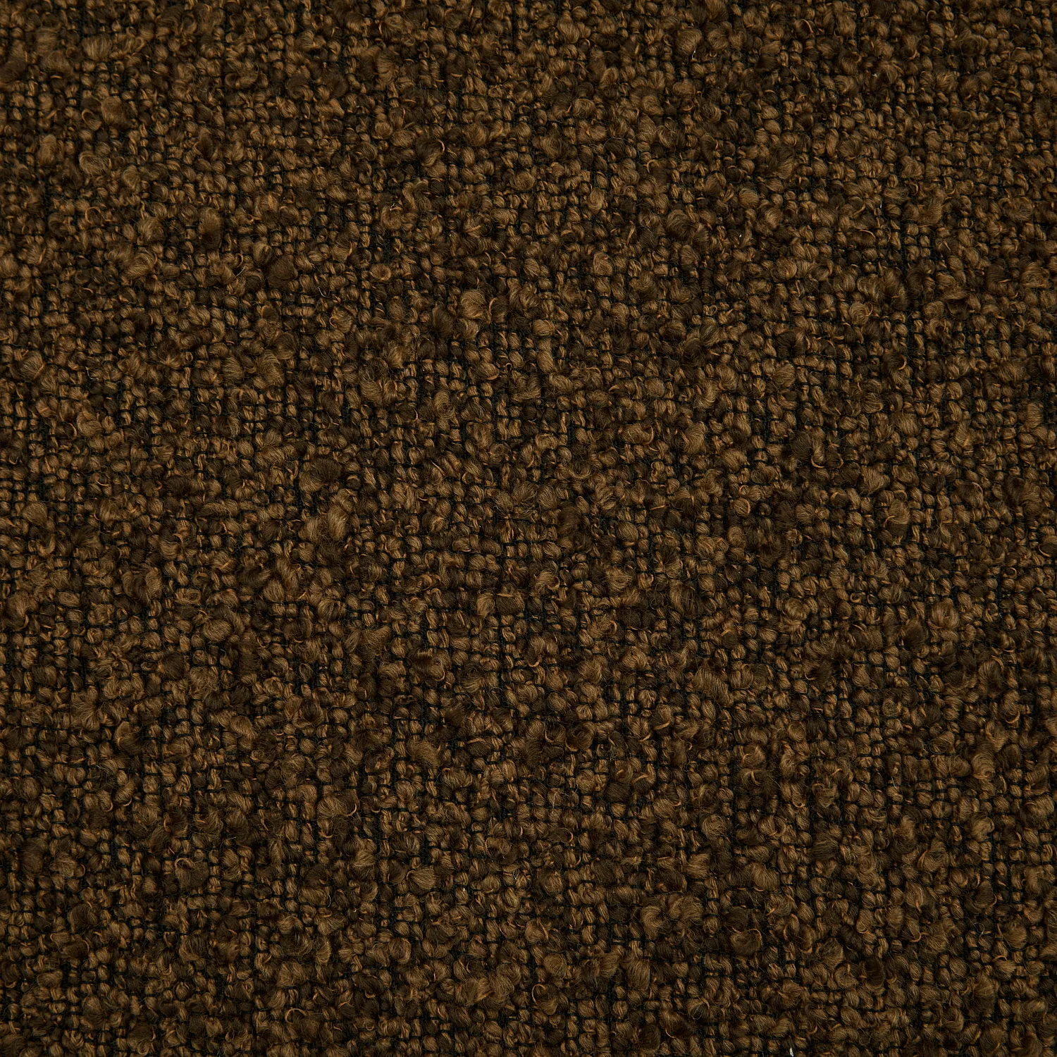 Fauteuil design pivotant en tissu bouclette et métal noir - Marron chocolat - 3