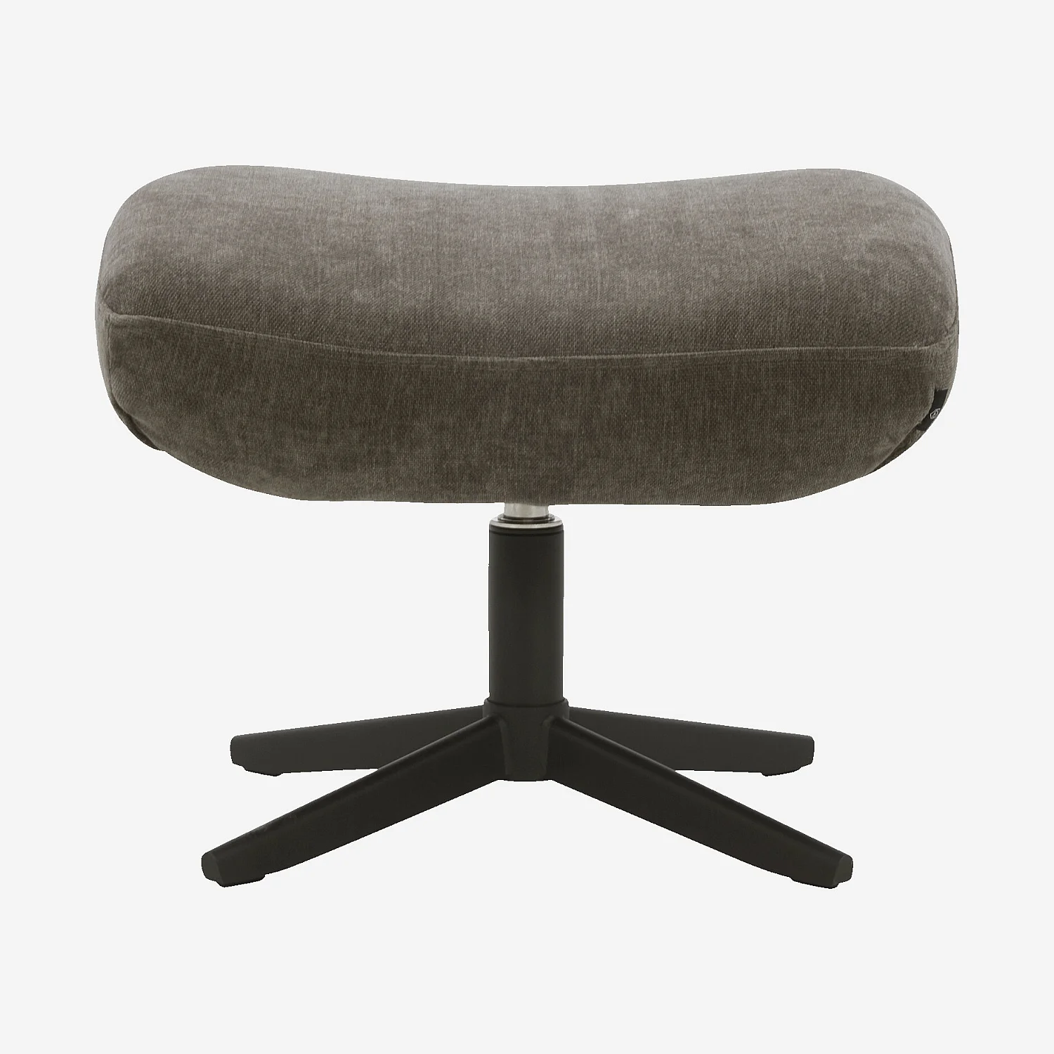 Fauteuil pivotant avec repose-pieds en tissu et métal noir - Taupe - 8