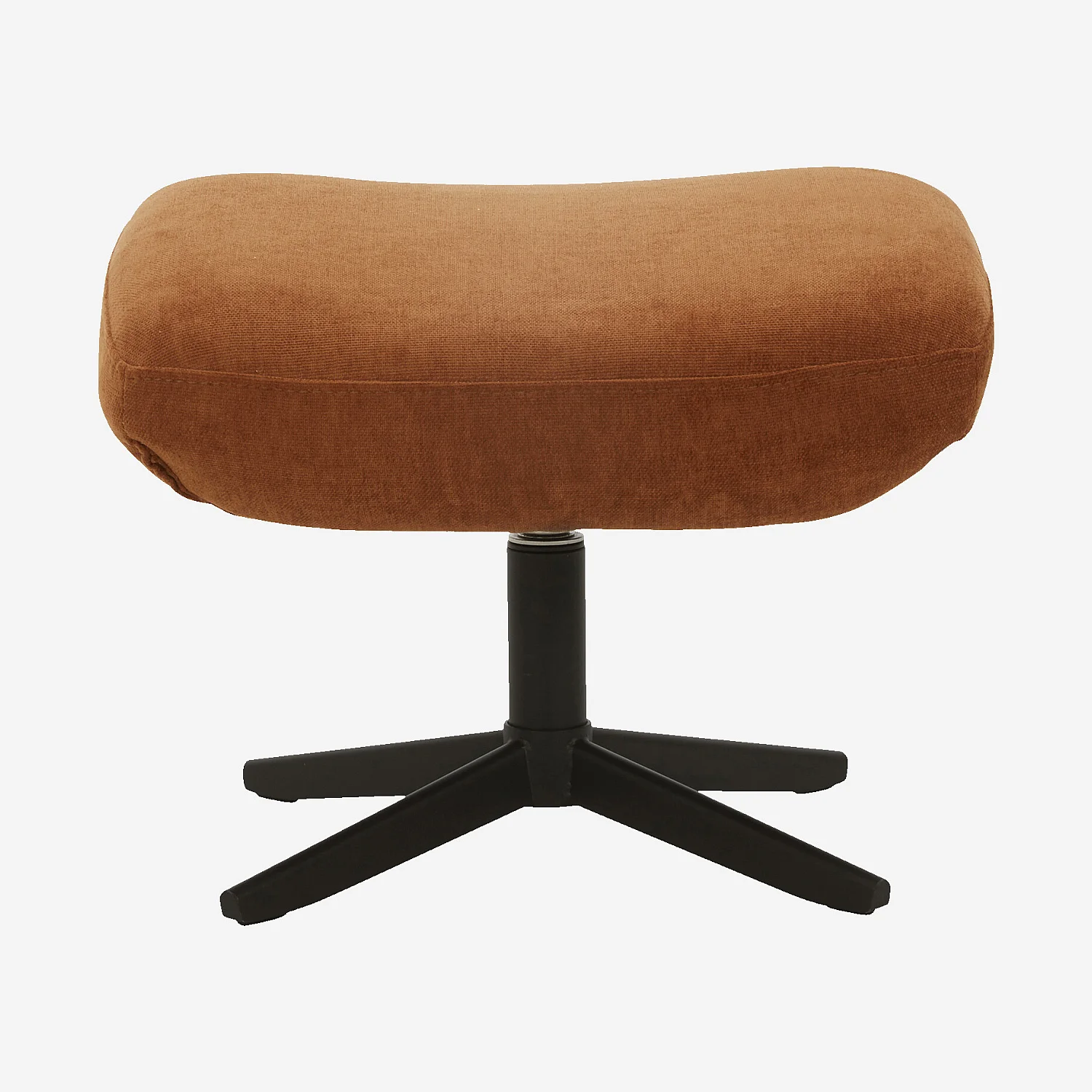 Fauteuil pivotant avec repose-pieds en tissu et métal noir - Terracotta - 8