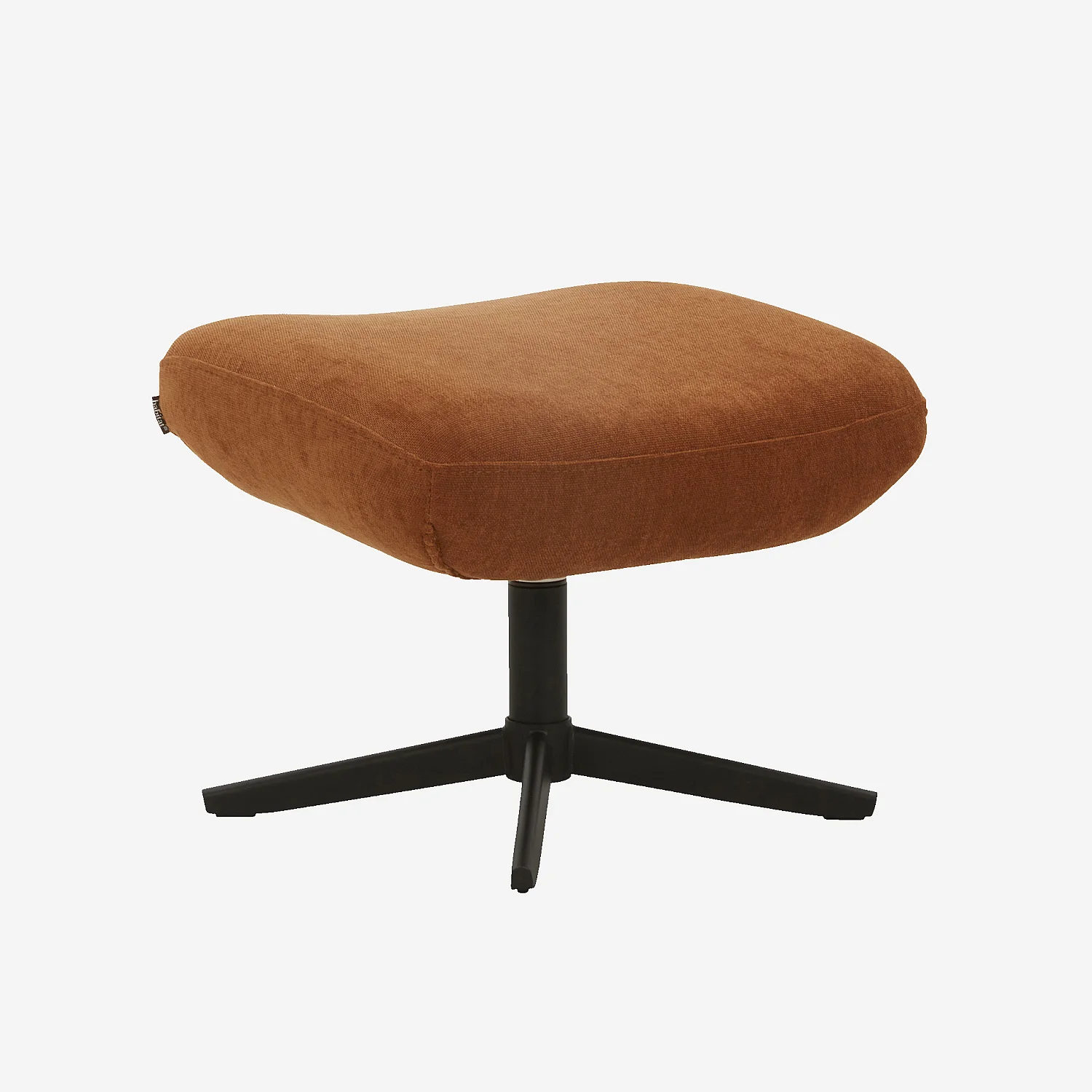 Fauteuil pivotant avec repose-pieds en tissu et métal noir - Terracotta - 5