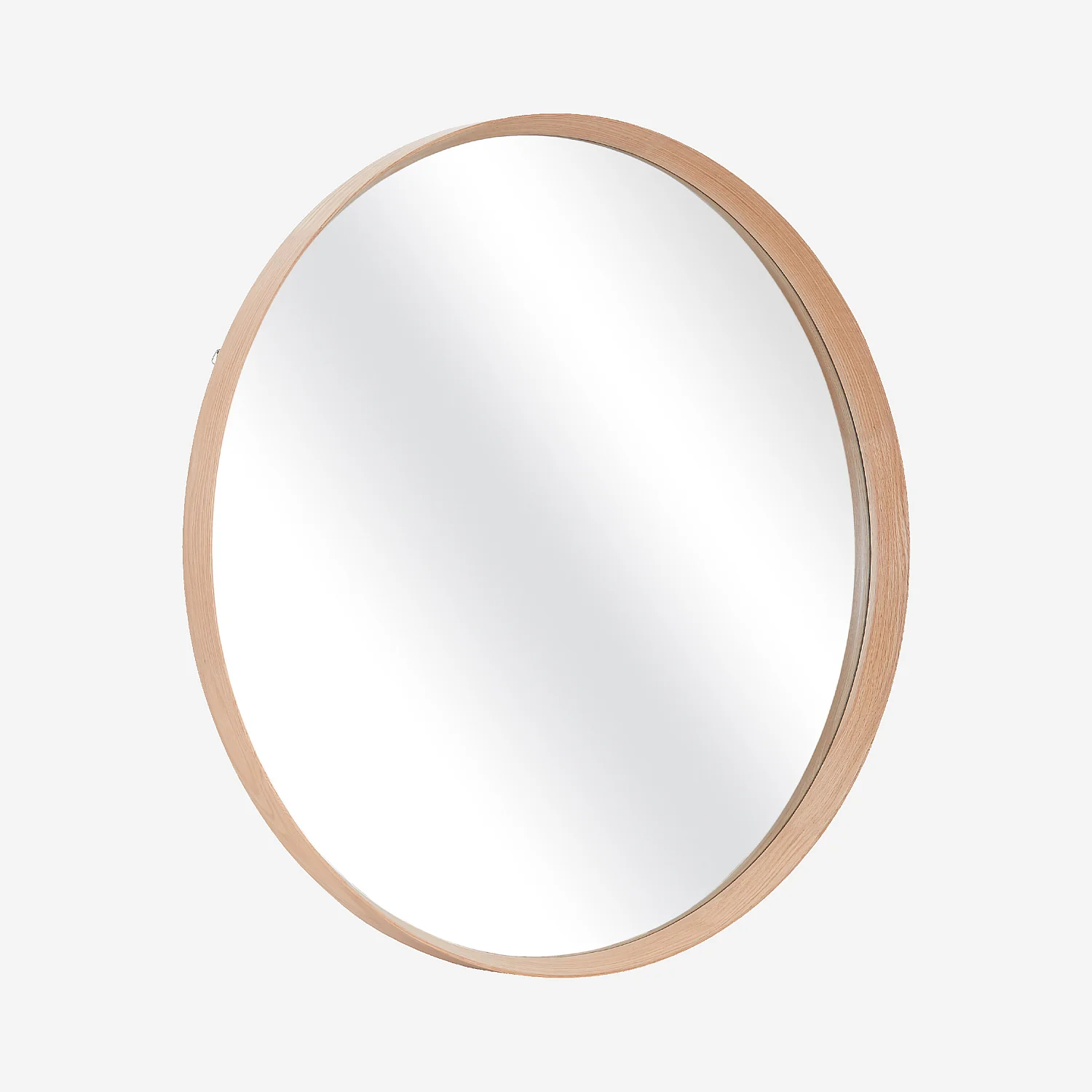 Miroir rond en chêne - 100 cm - Naturel  - 3